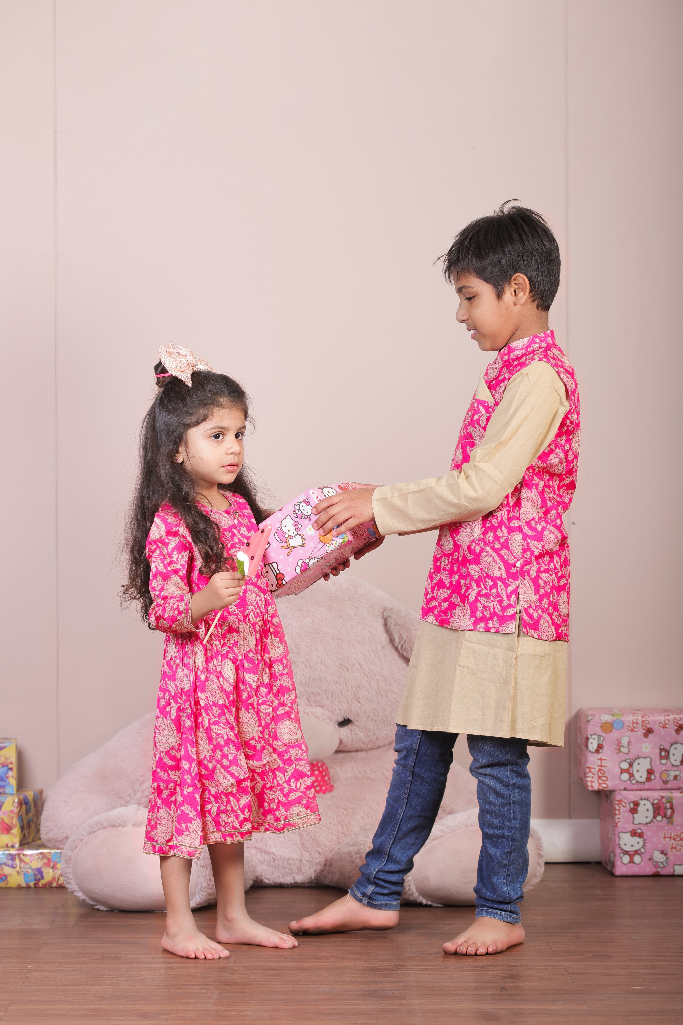 Ajrak kids frock