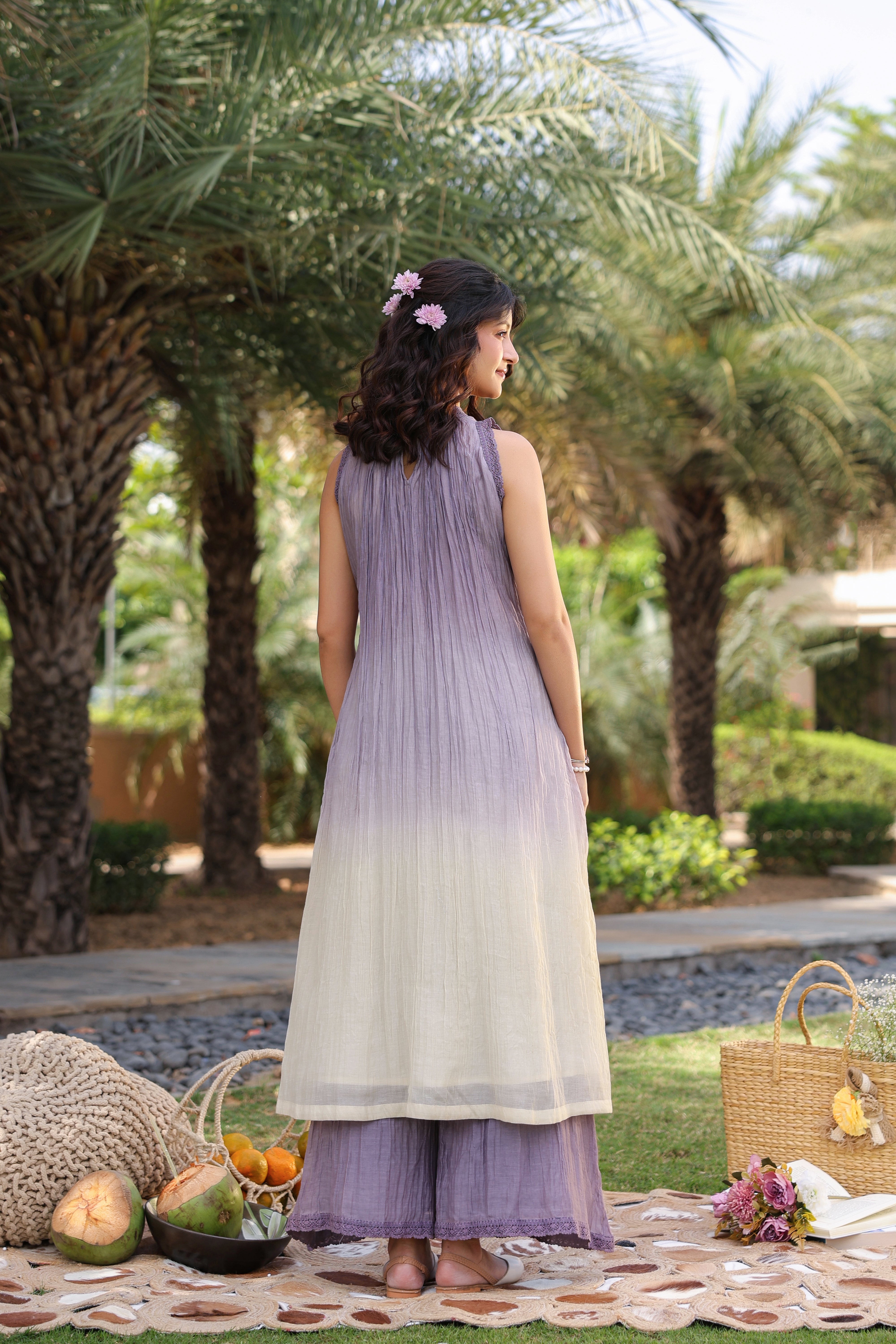 Gul Purple Ombre Long Coord Set