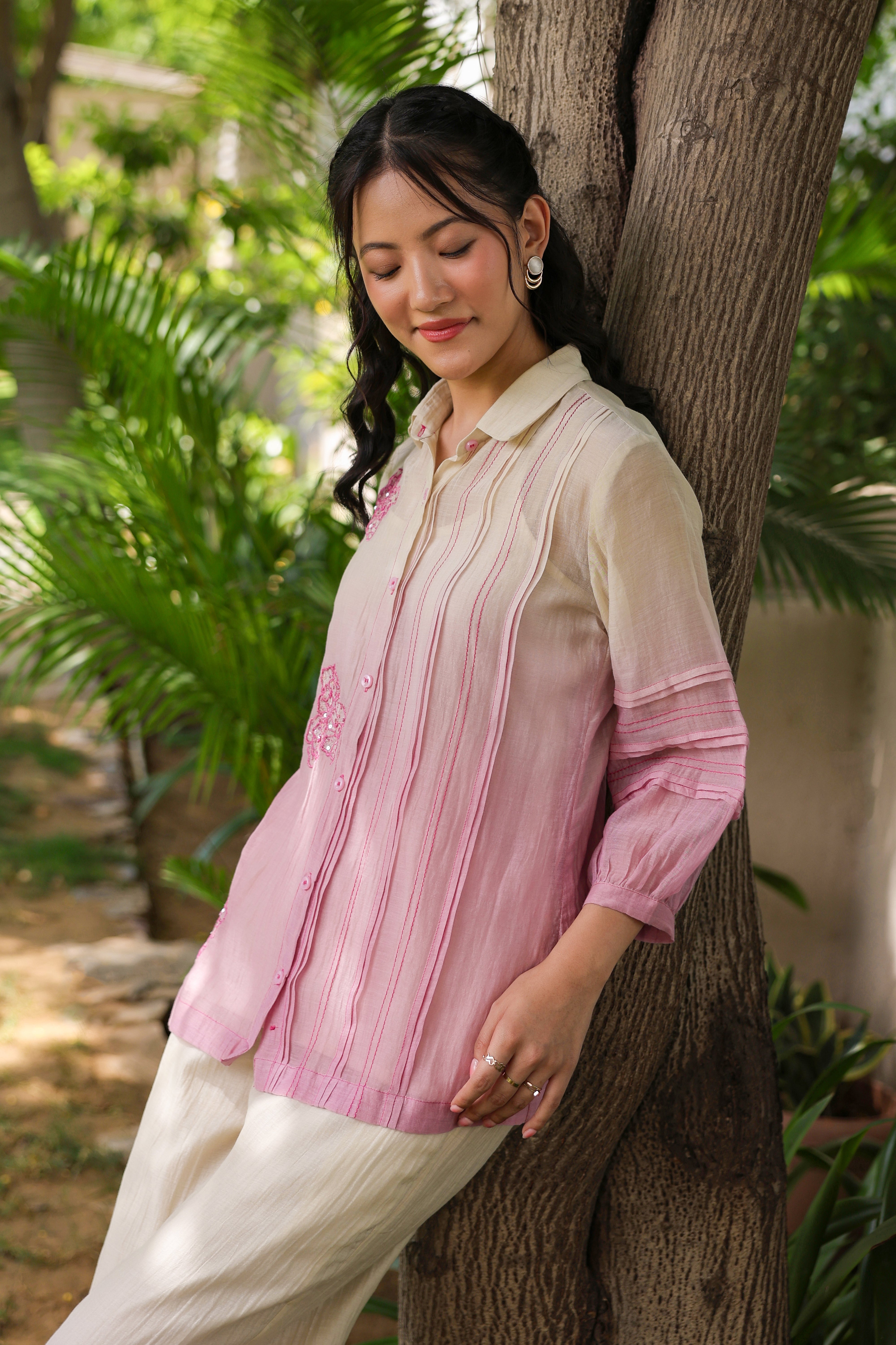 Gul Pink Ombre Shirt Coord Set