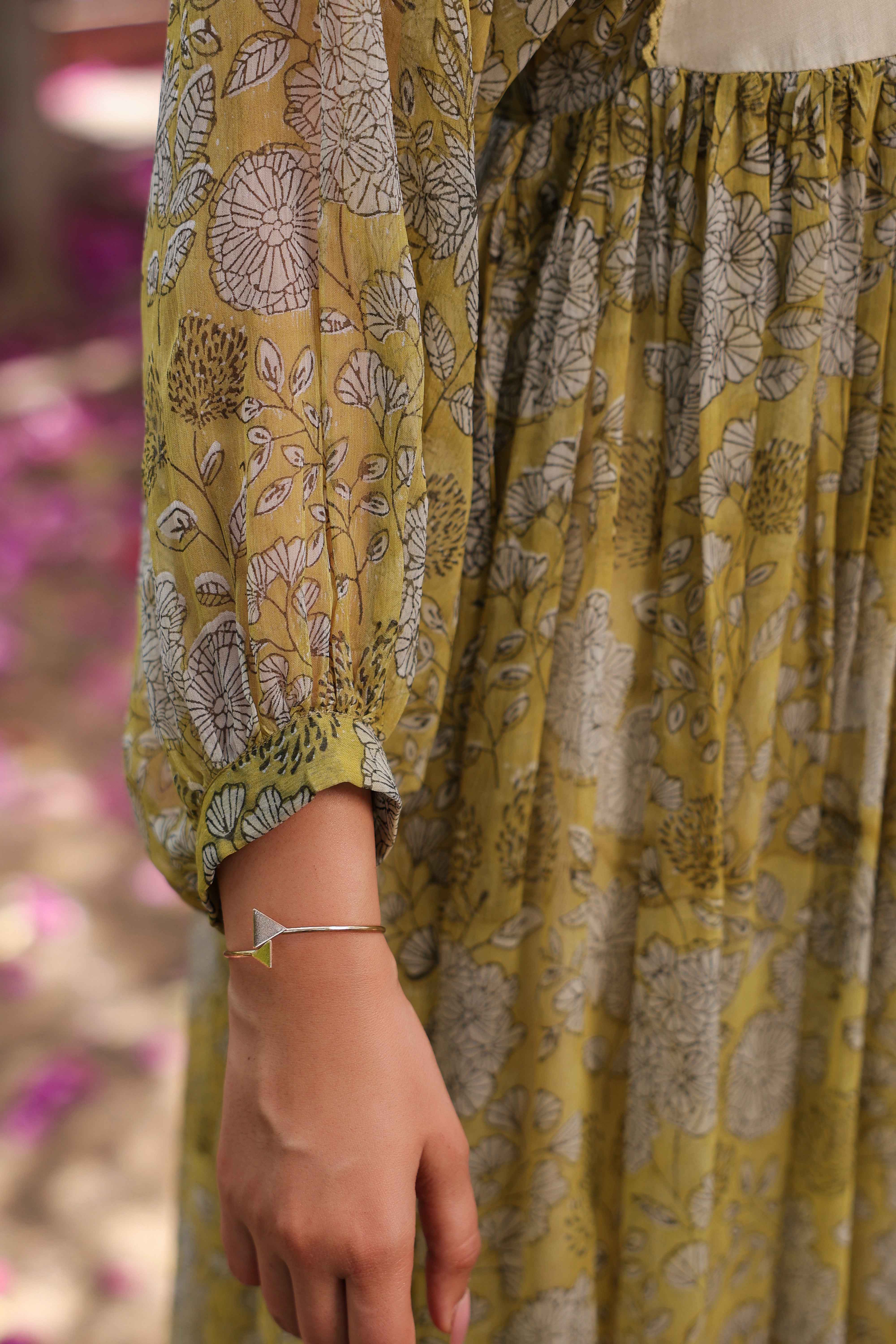 Gul Green Chiiffon Printed Dress