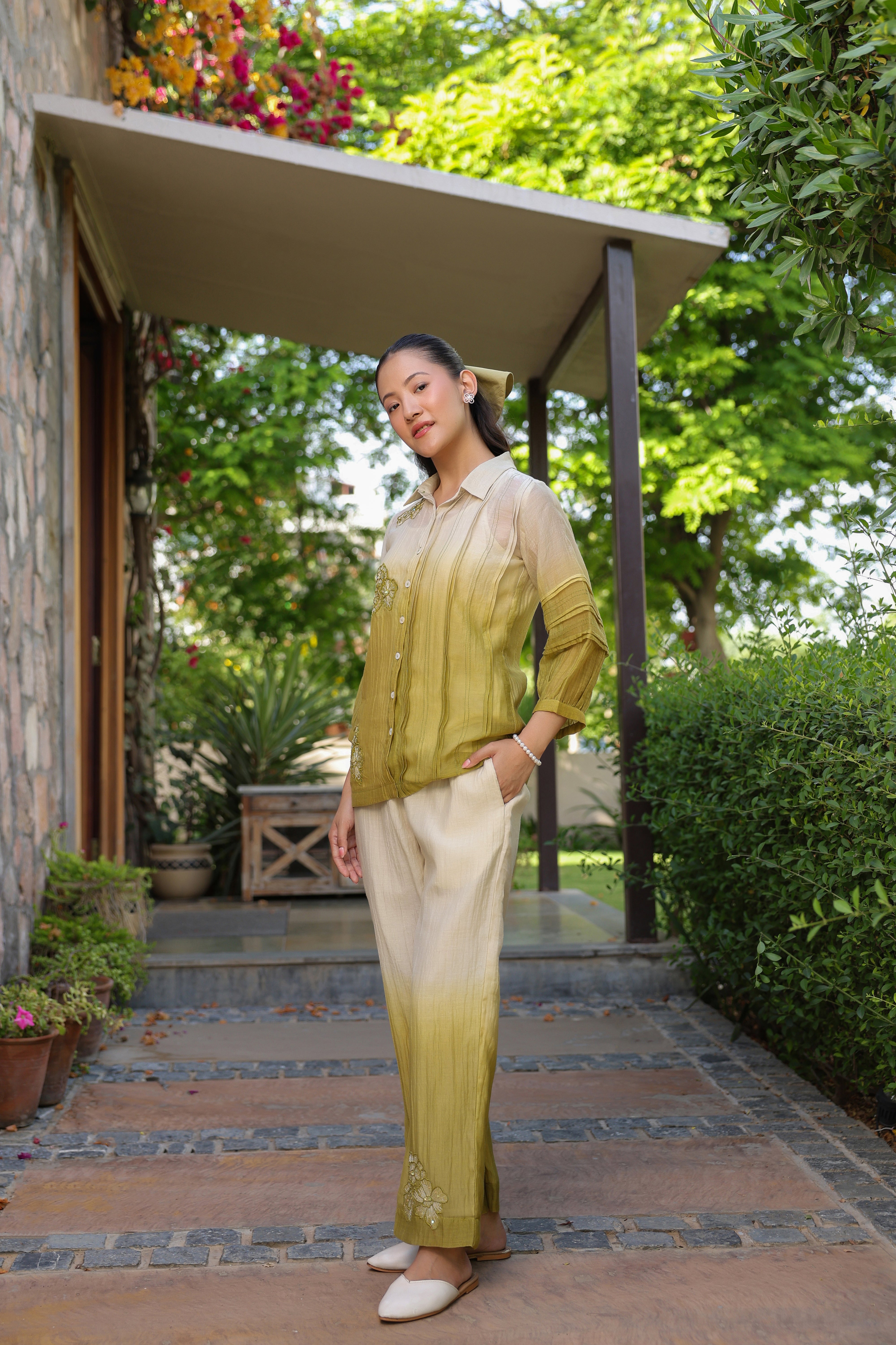 Gul Green Ombre Shirt Coord Set