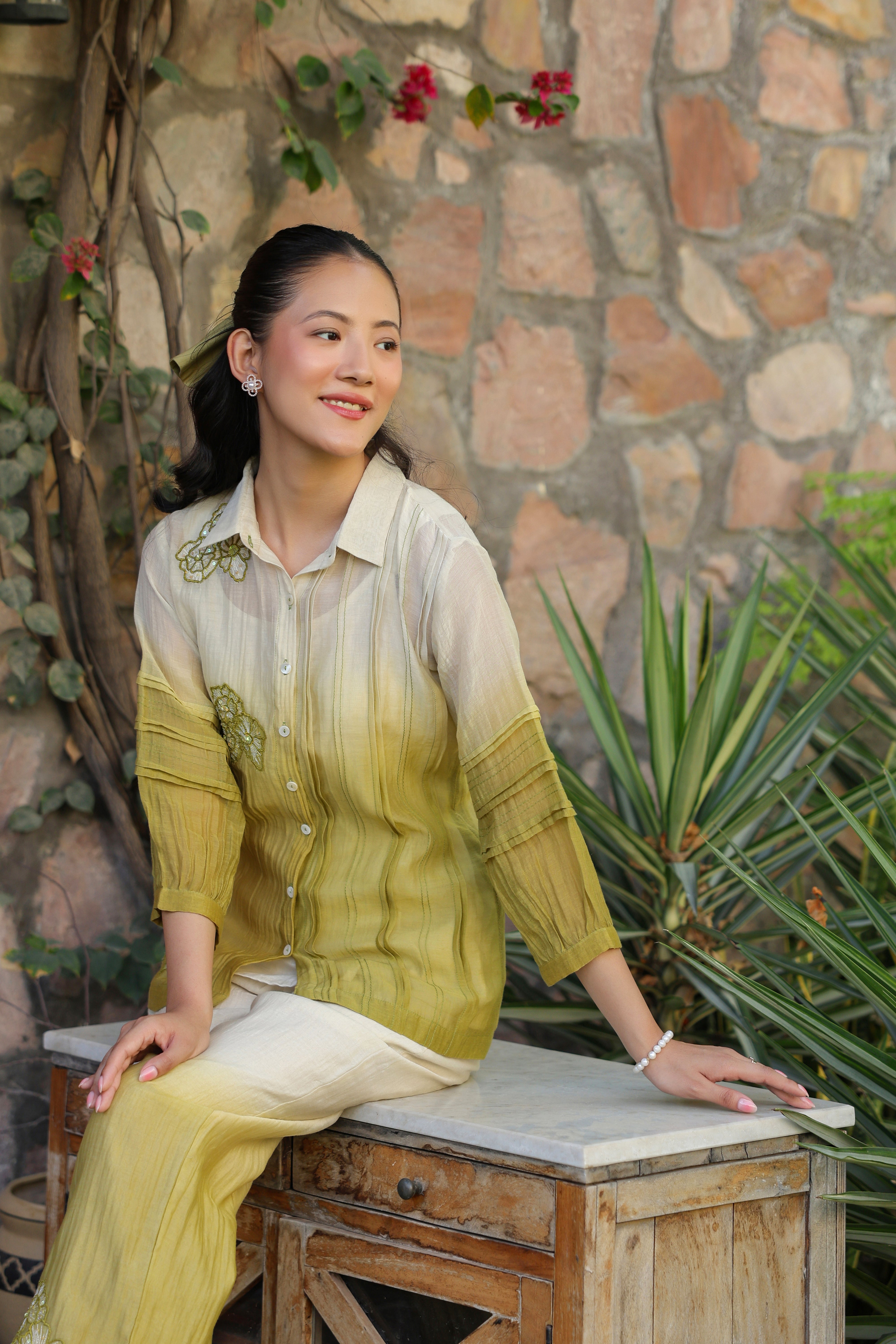 Gul Green Ombre Shirt Coord Set