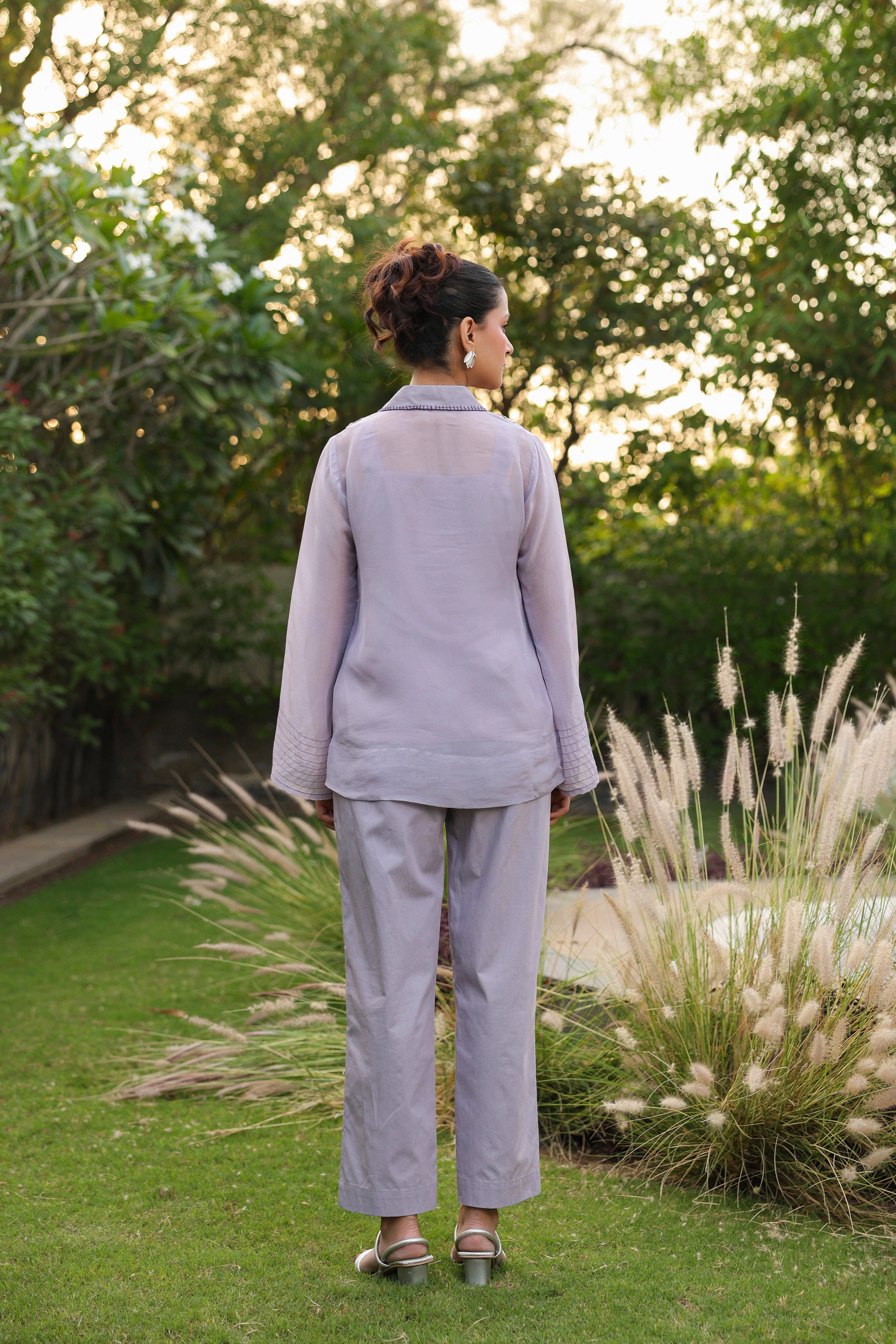 Purple Yoke Coord Set