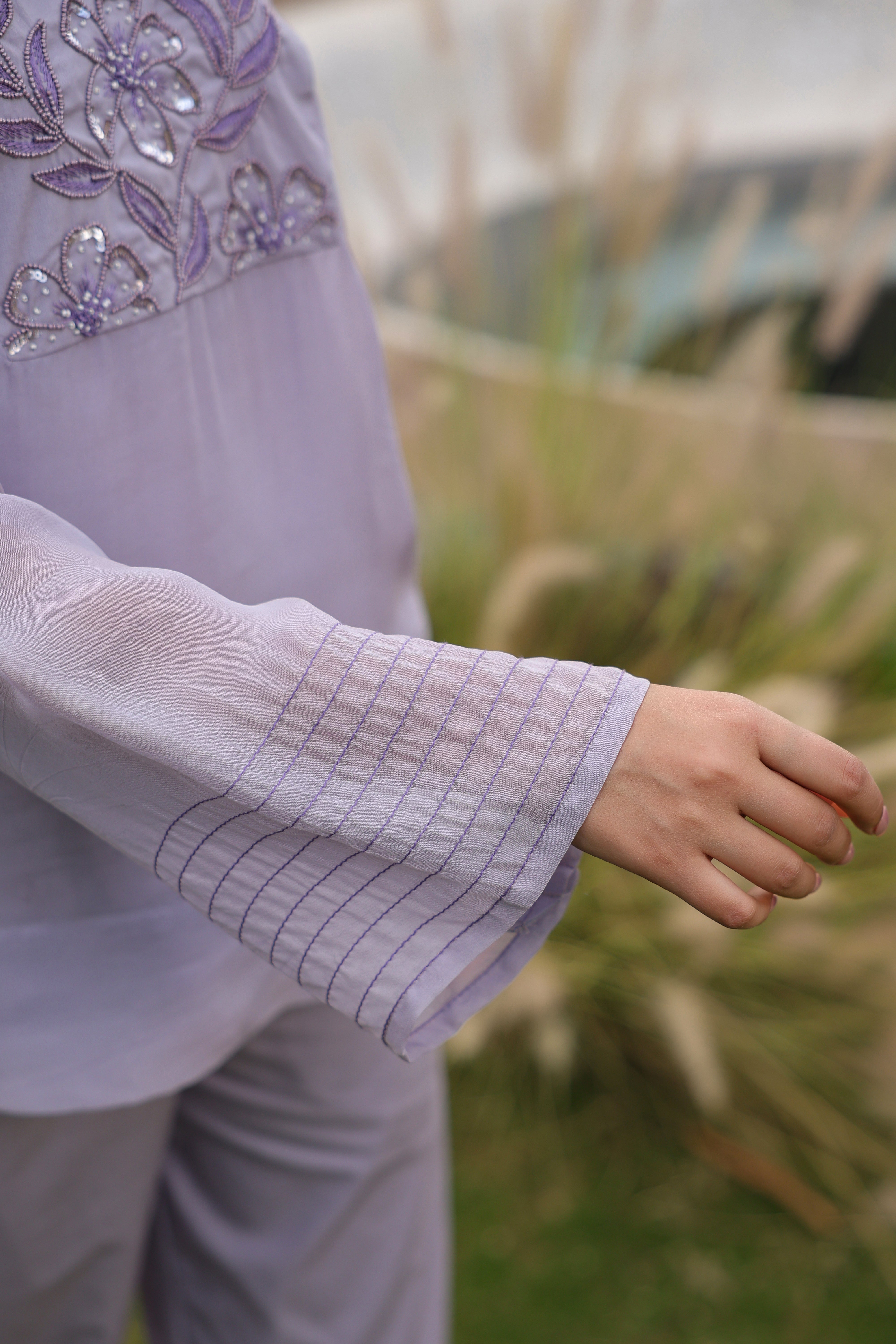 Purple Yoke Coord Set