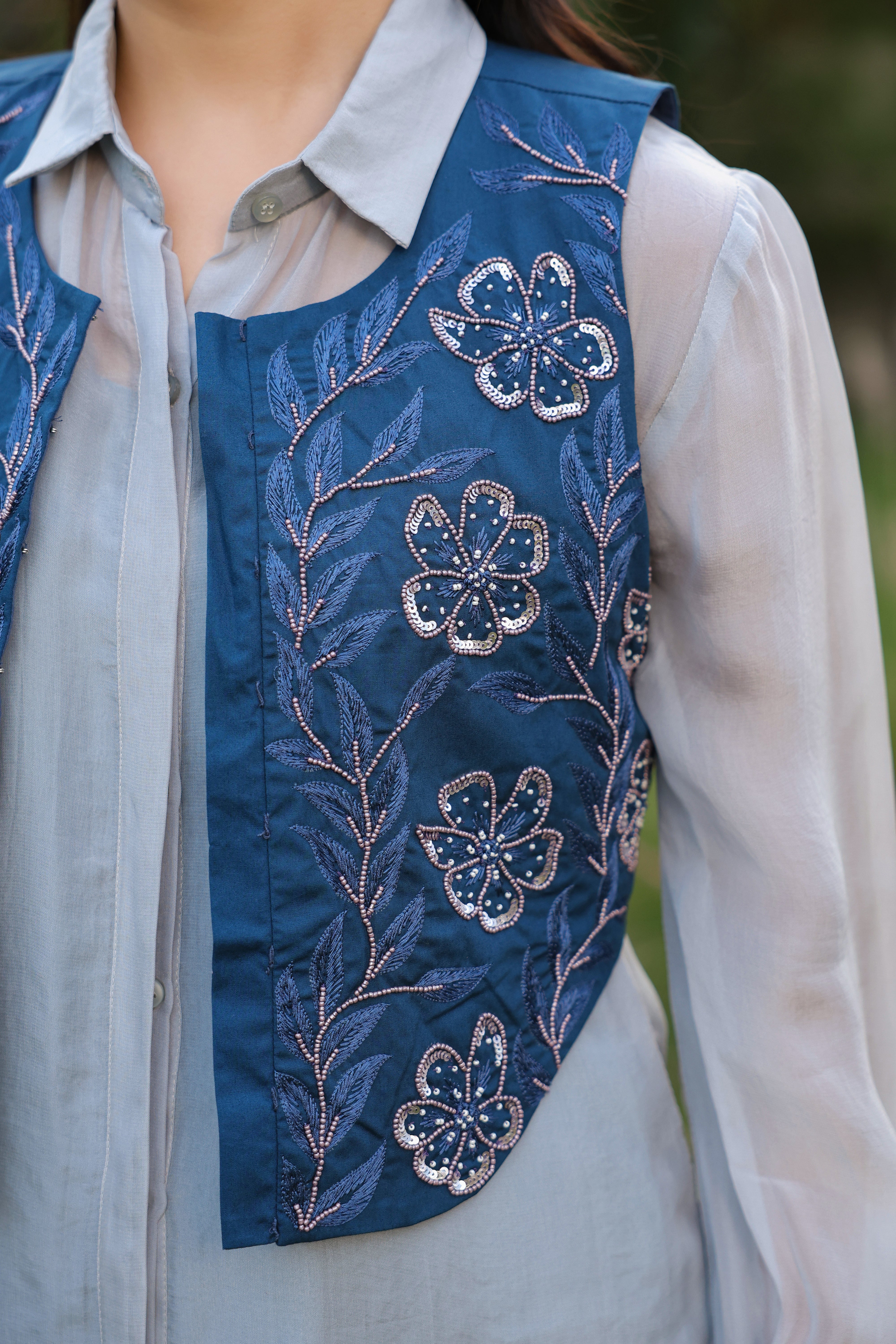 Organza Shirt with Vest