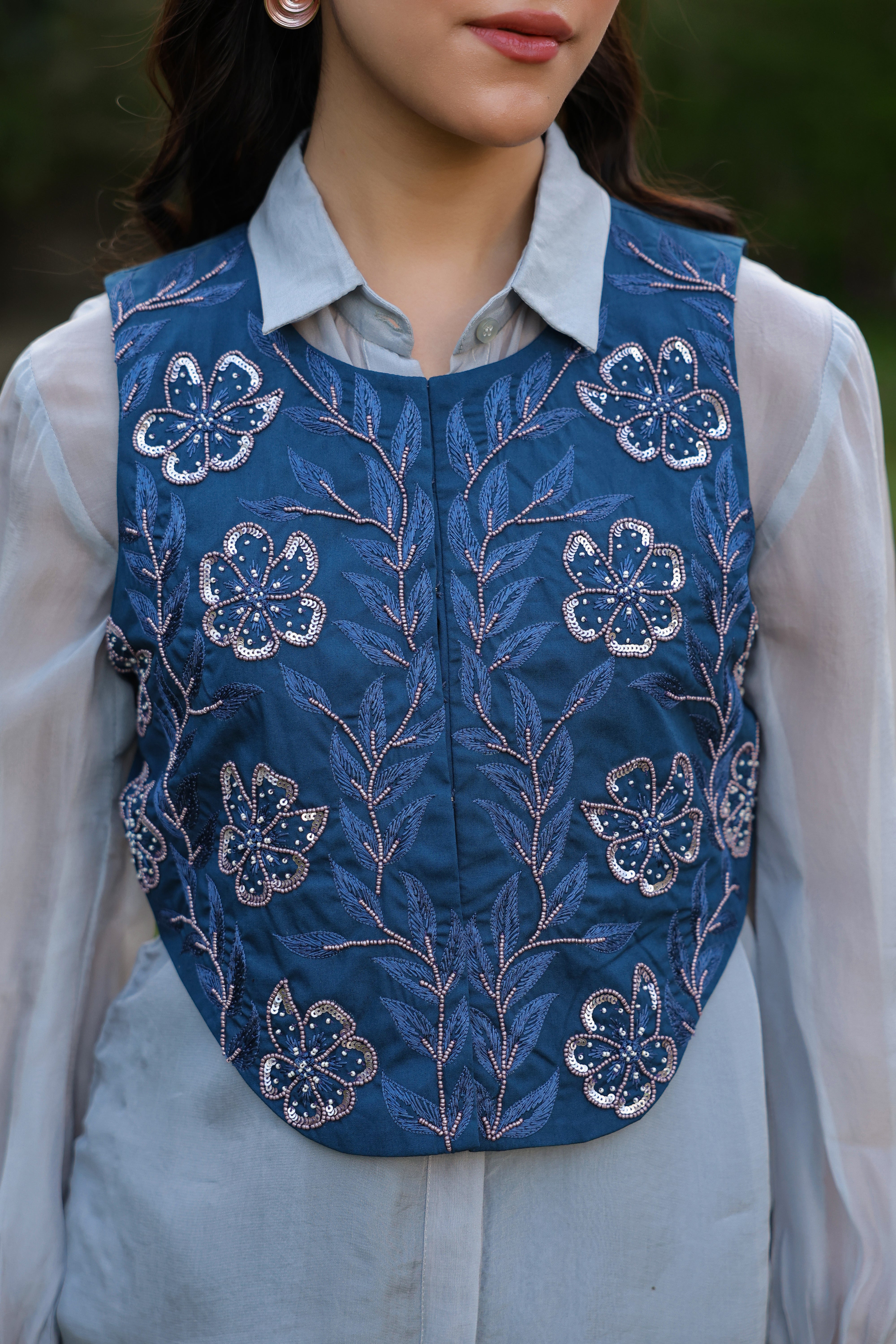 Organza Shirt with Vest