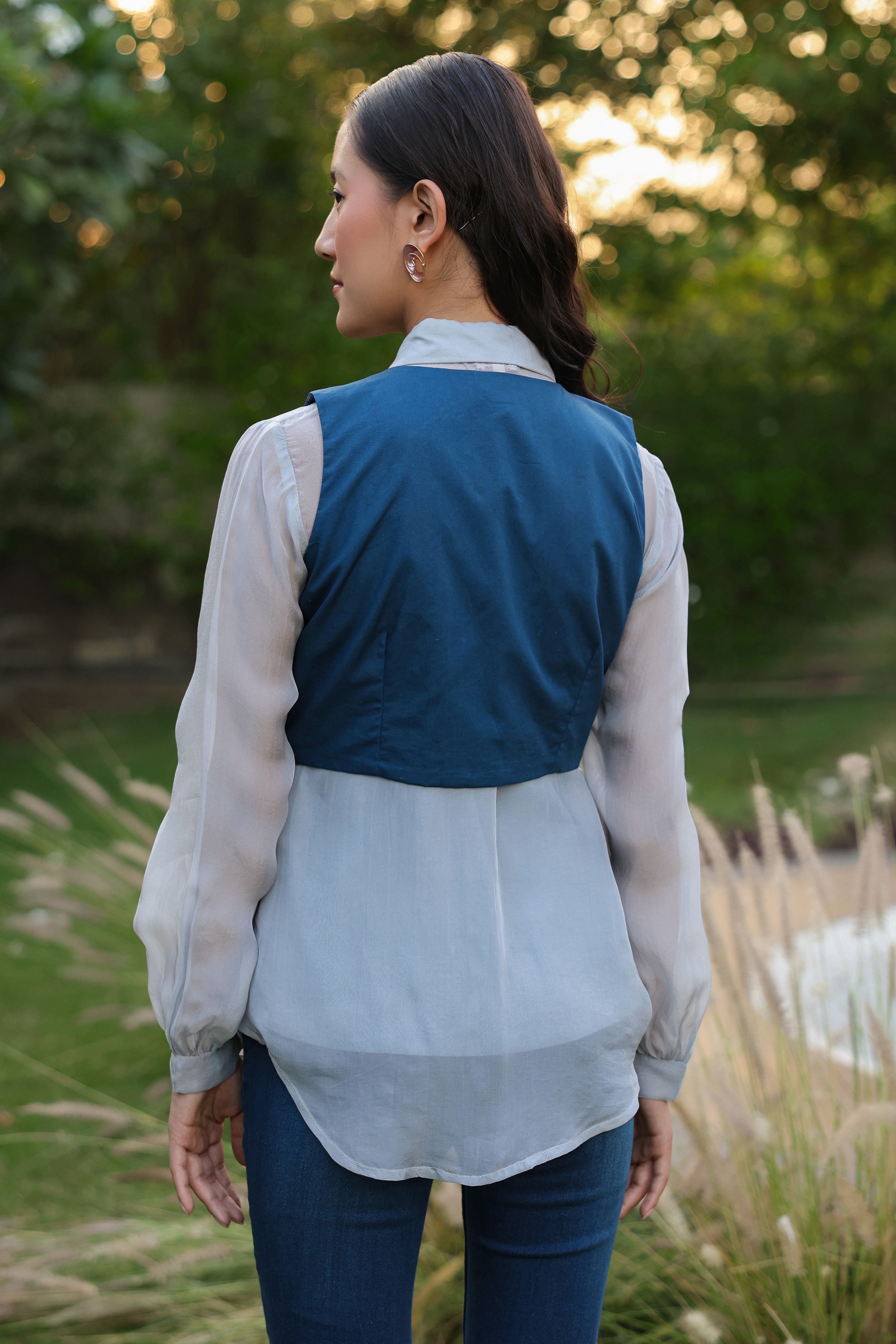 Organza Shirt with Vest