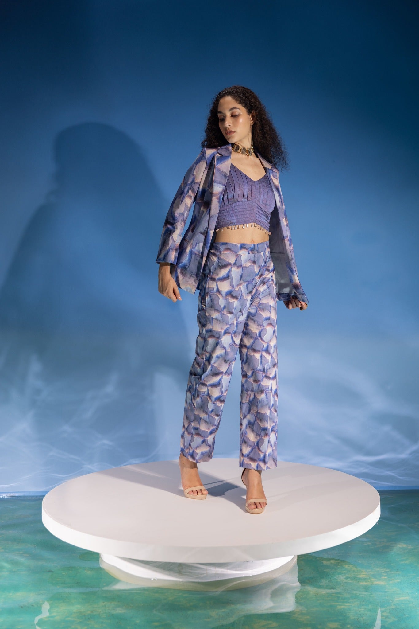 Abstract Marble Jacket Set- 3 pcs