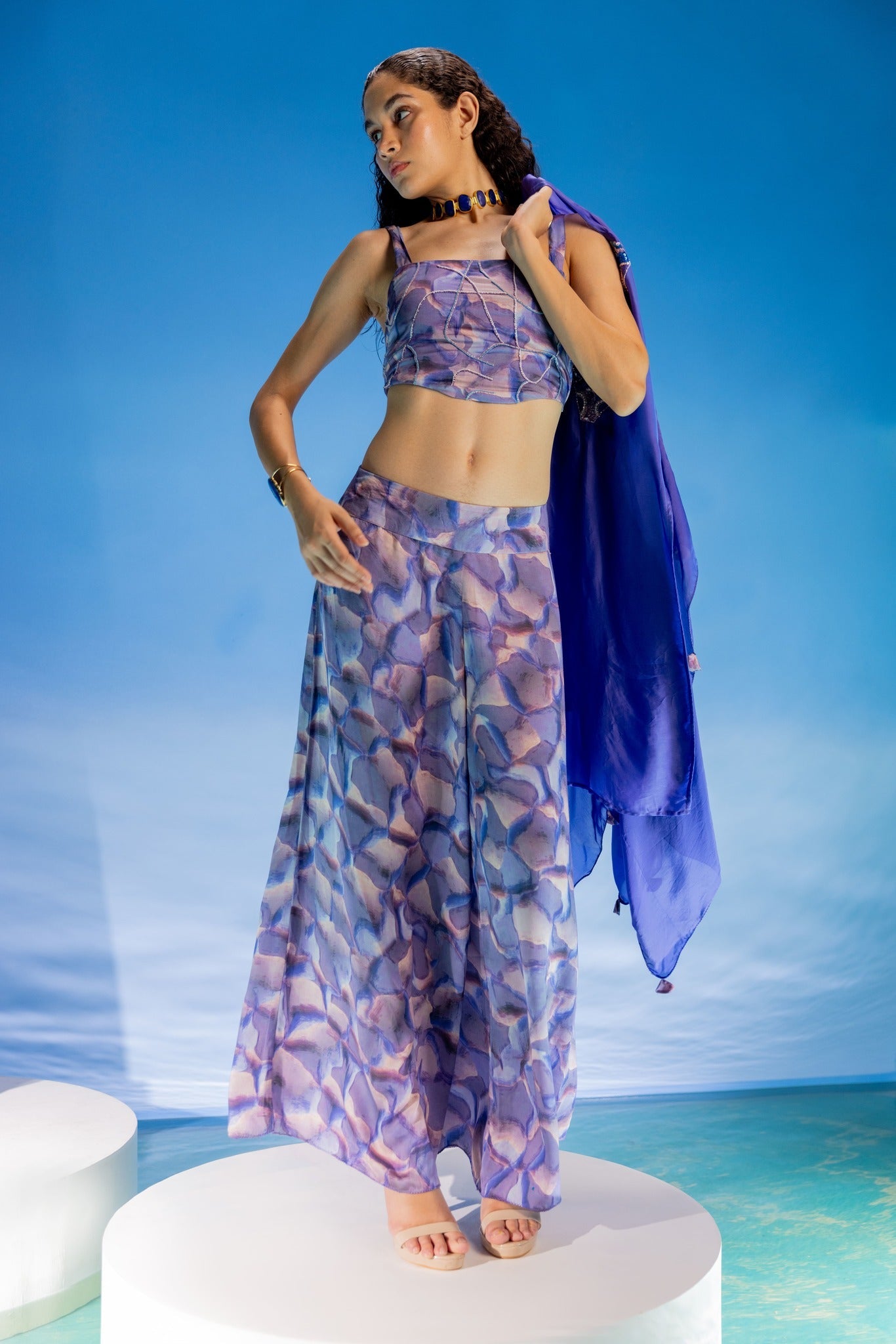 Organza cape set-3pcs