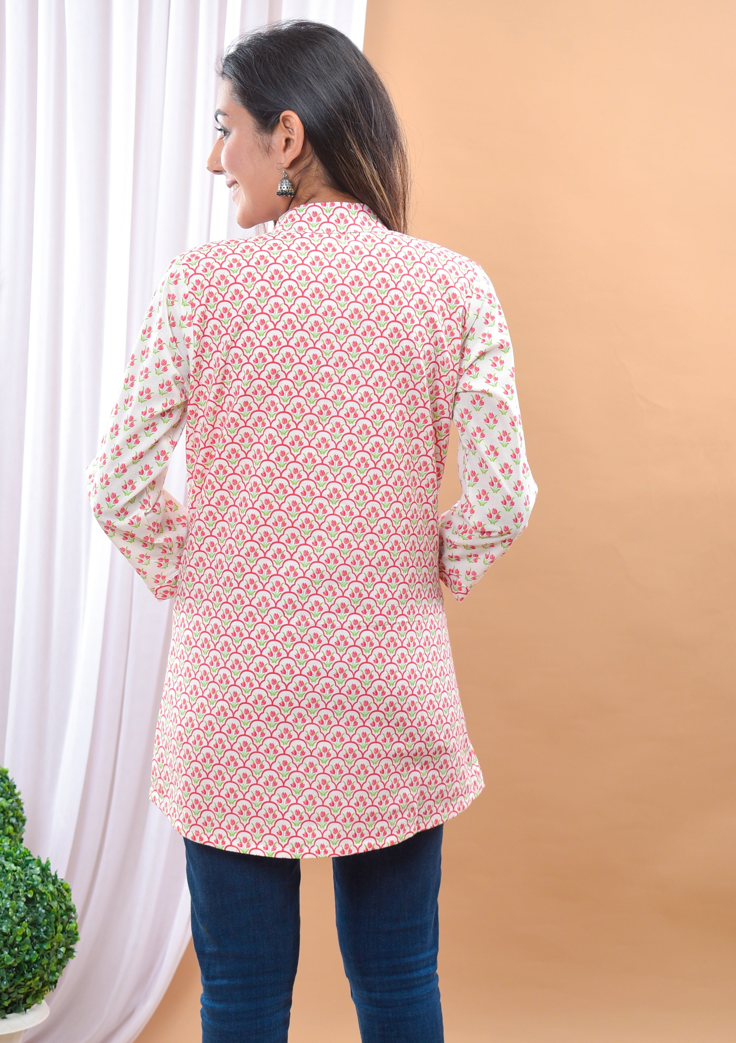 Peony Tulip Cotton Short Kurti