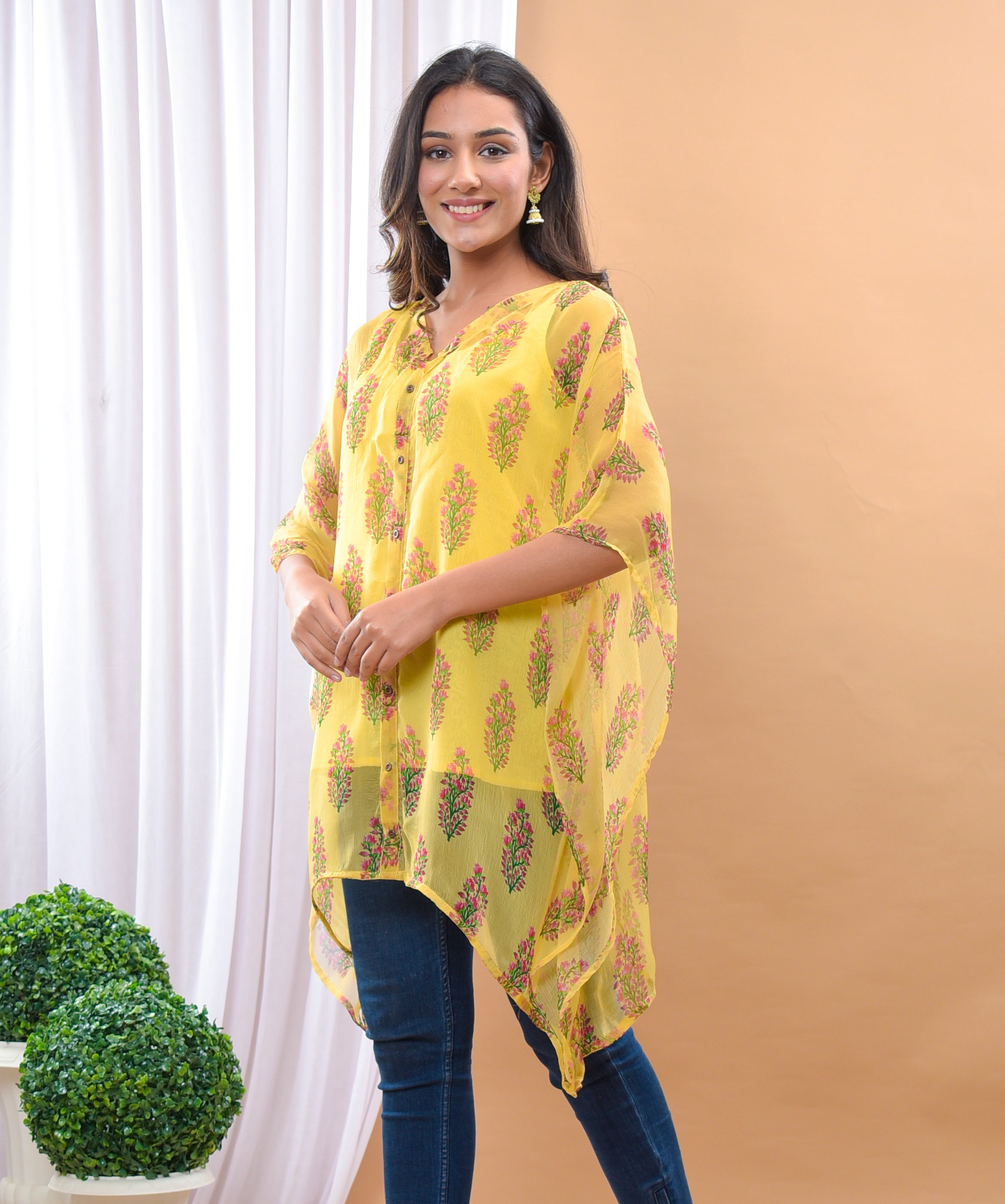 Six Flower Buti Kaftan