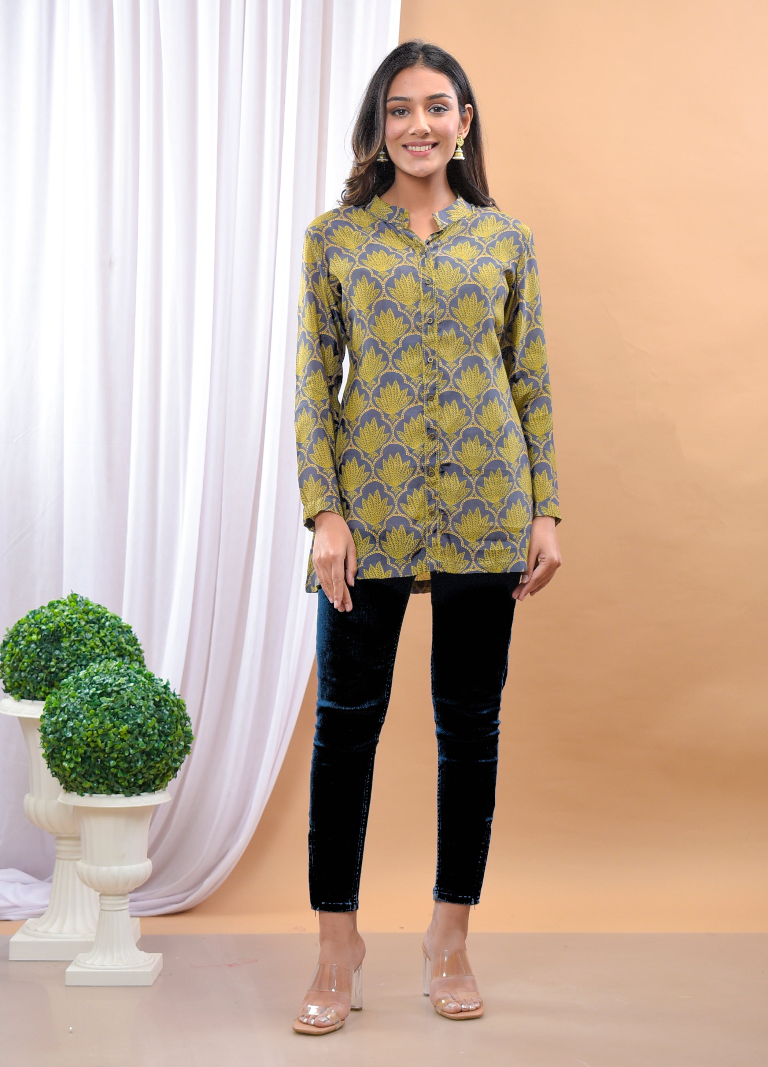 Grey Lotus Buta Shirt