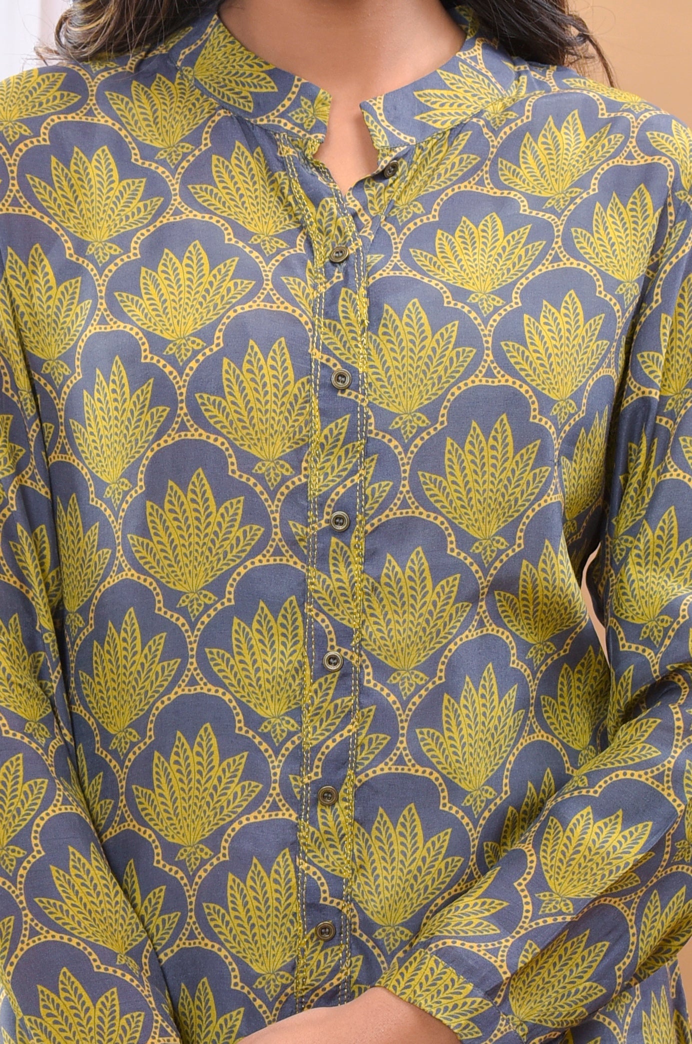 Grey Lotus Buta Shirt