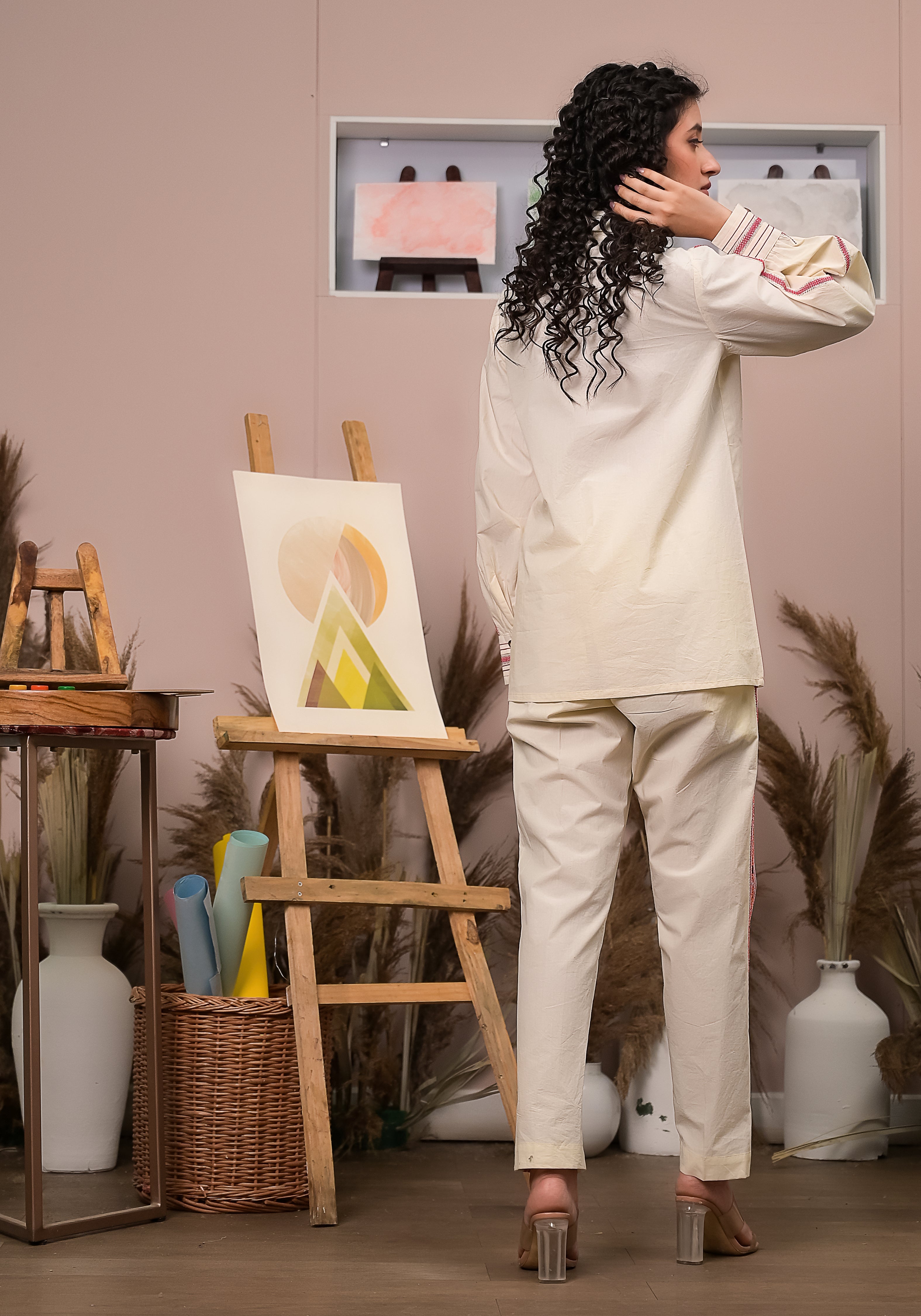 Beige Patch Pocket Shirt Co-ord (Set of 2)