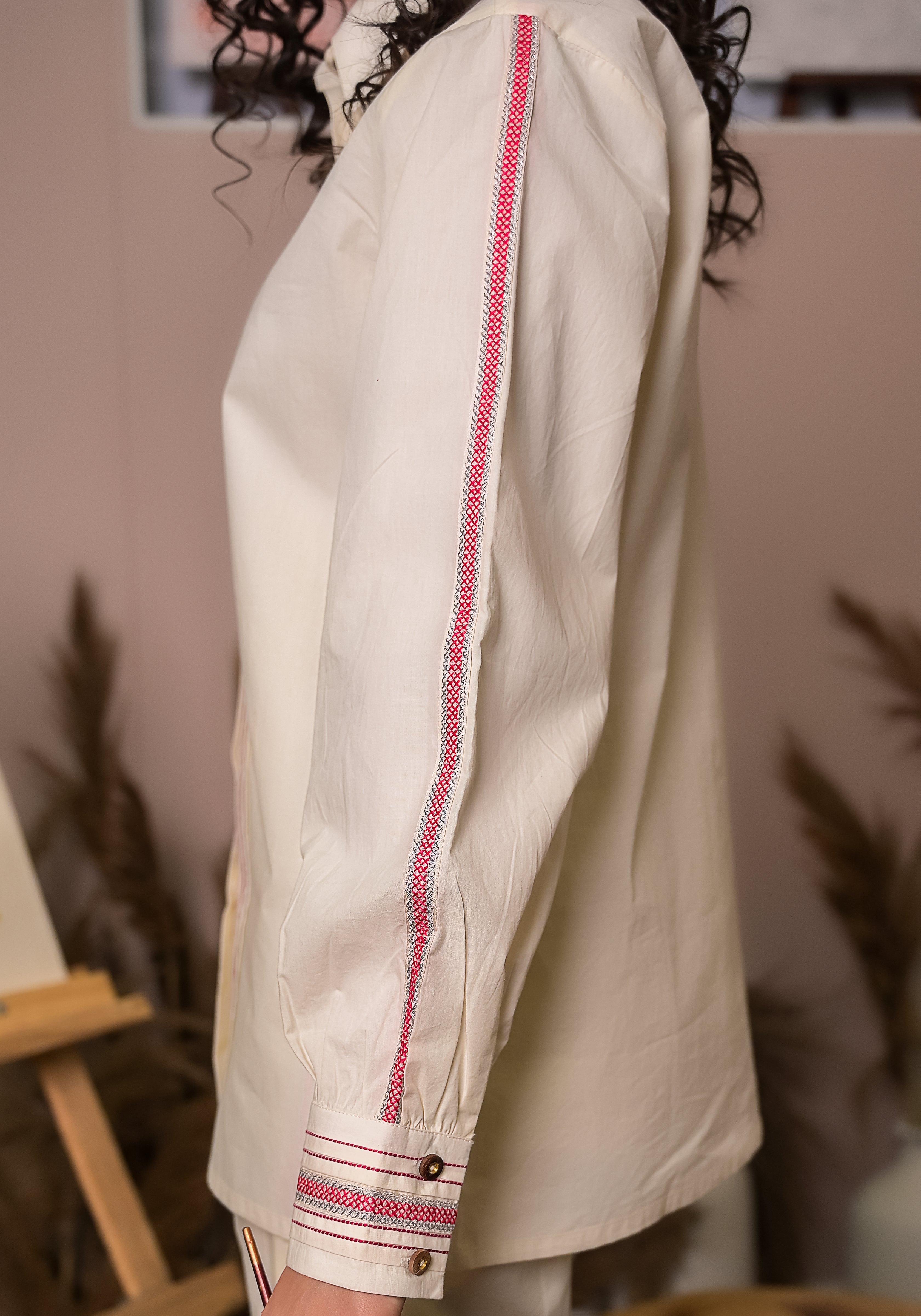 Beige Patch Pocket Shirt Co-ord (Set of 2)