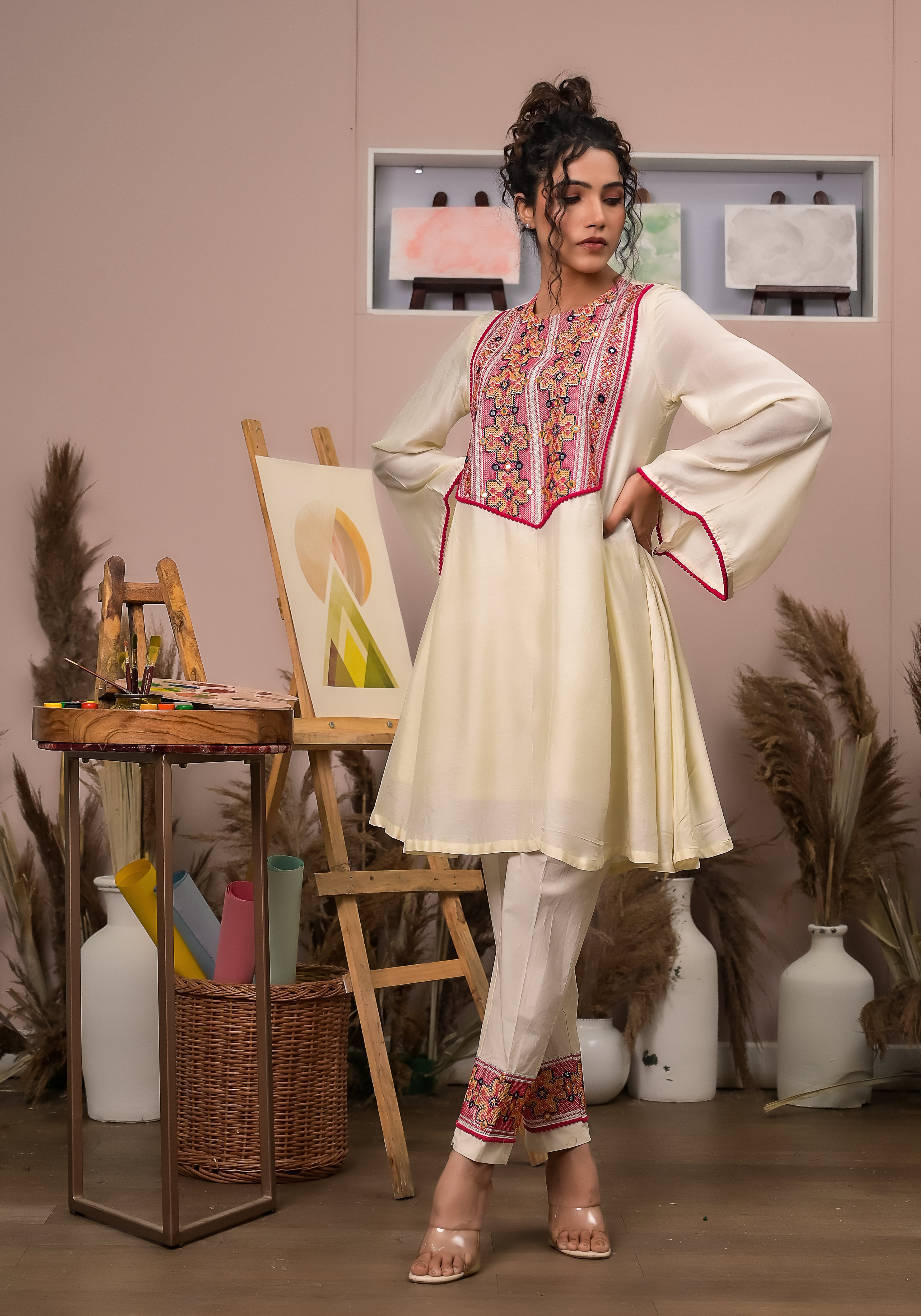 Sharon Yoke Beige Co-ord (Set of 2)