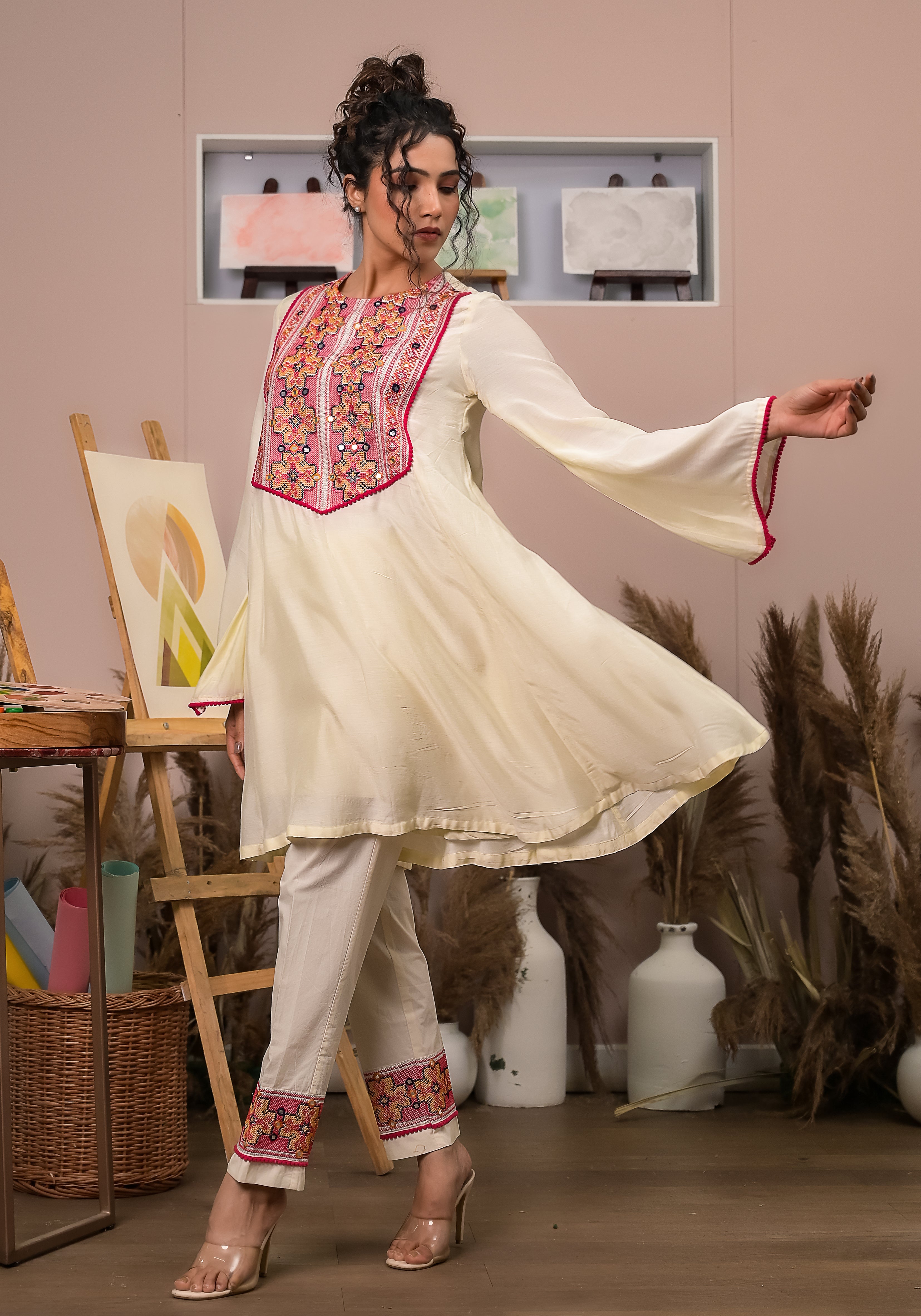 Sharon Yoke Beige Co-ord (Set of 2)