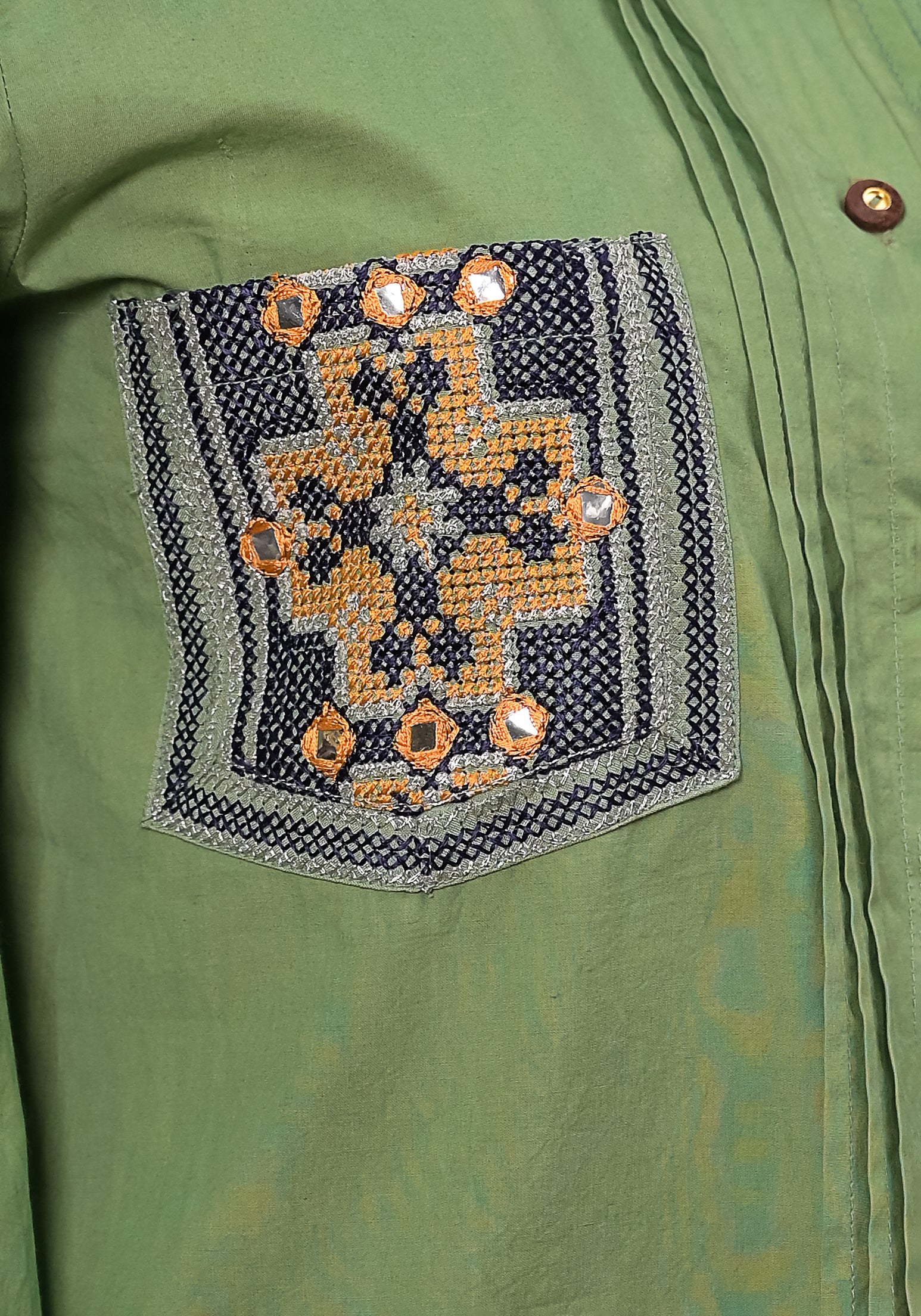 Green Patch Pocket Shirt Co-ord (Set of 2)