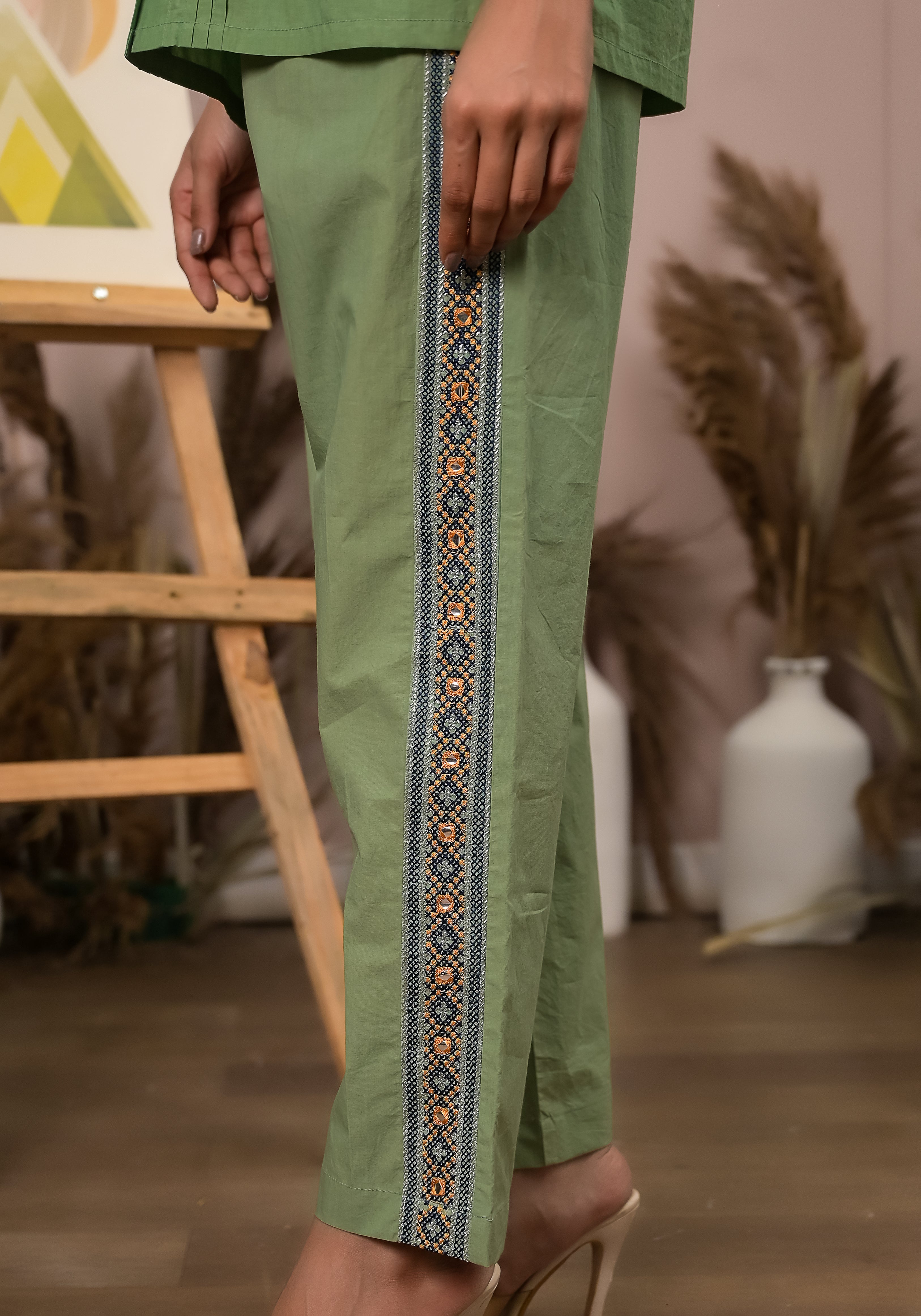 Green Patch Pocket Shirt Co-ord (Set of 2)