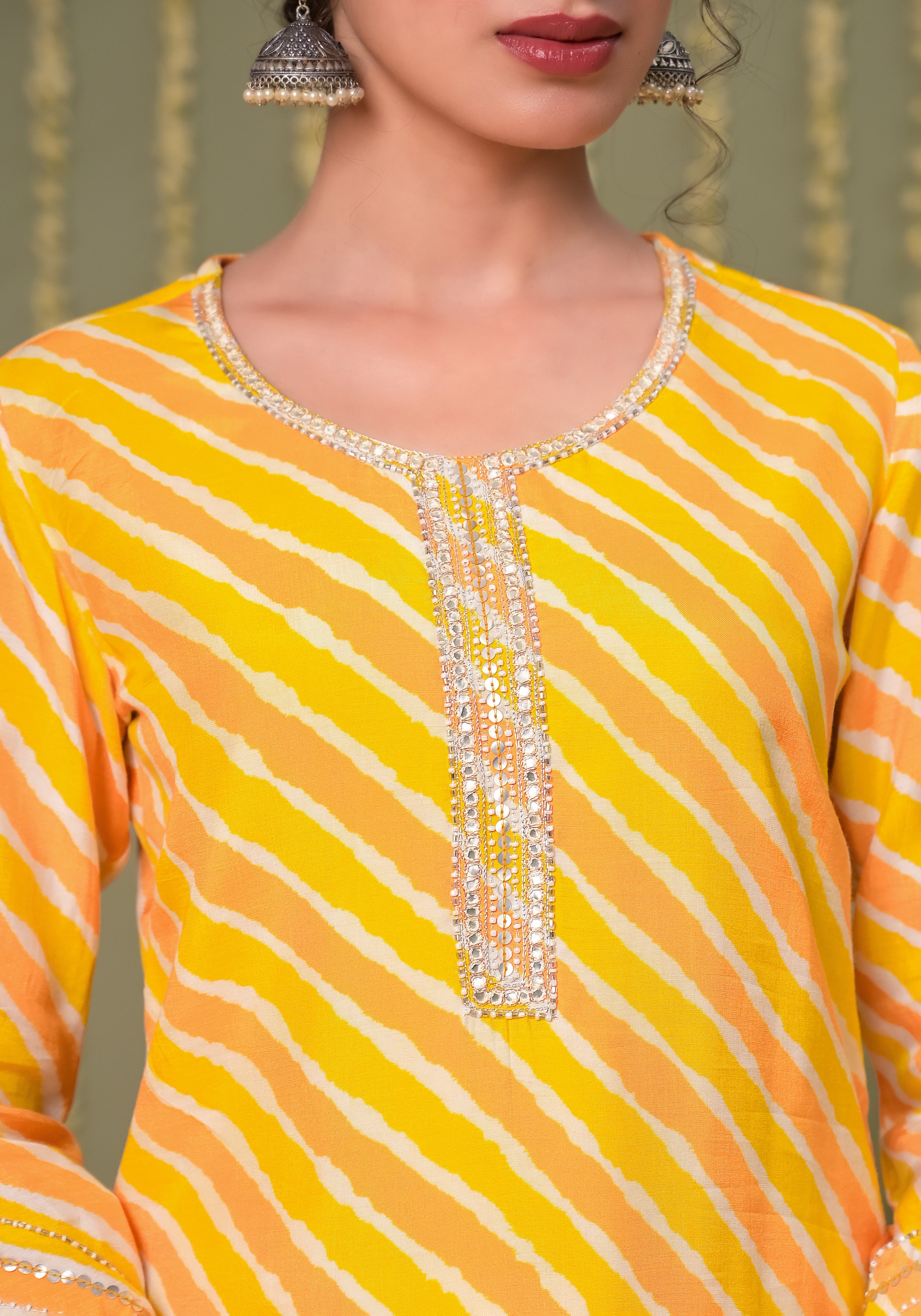 Aamiya Leheriya kurta set-3pcs