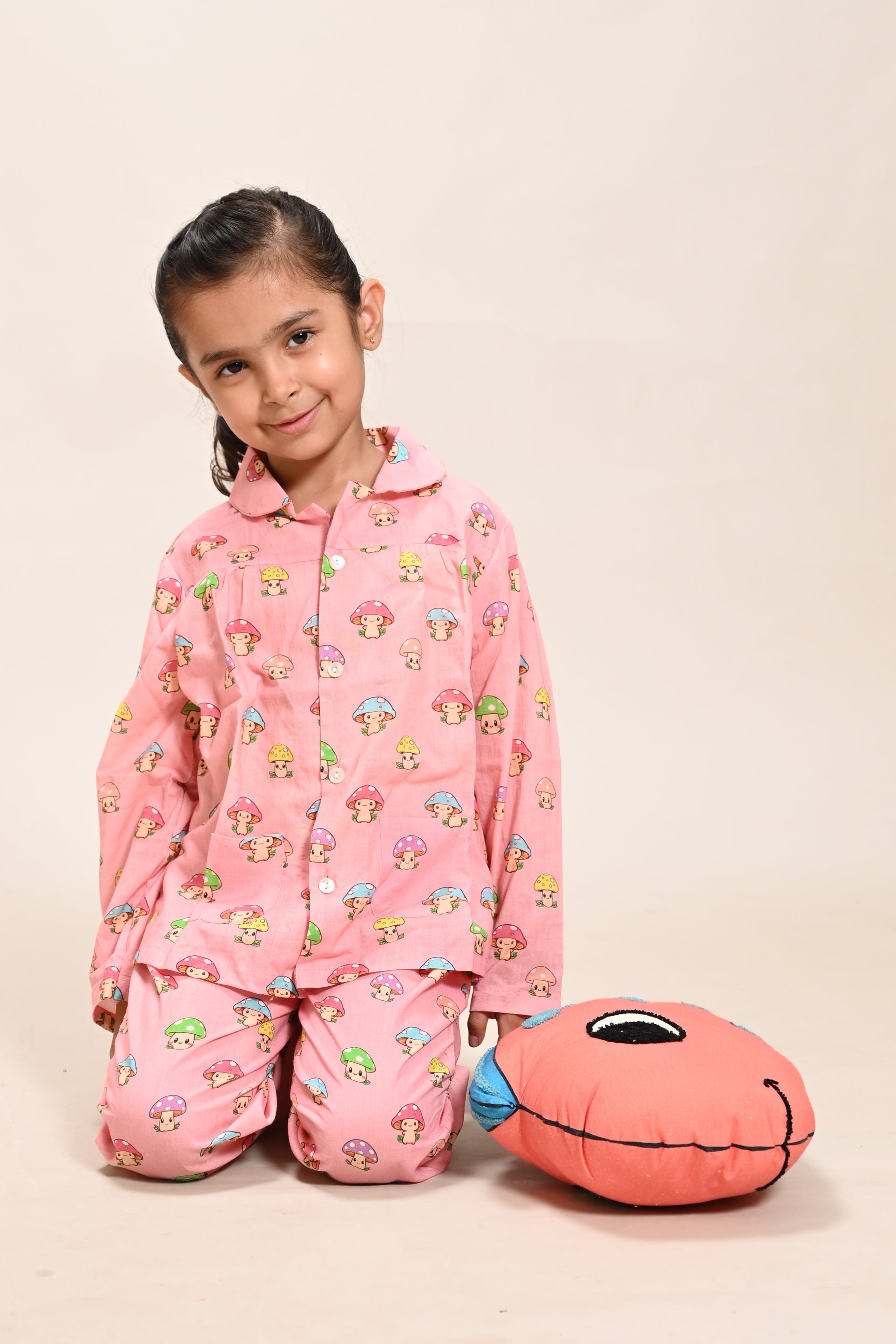 Pink Mushroom Night Suit Set