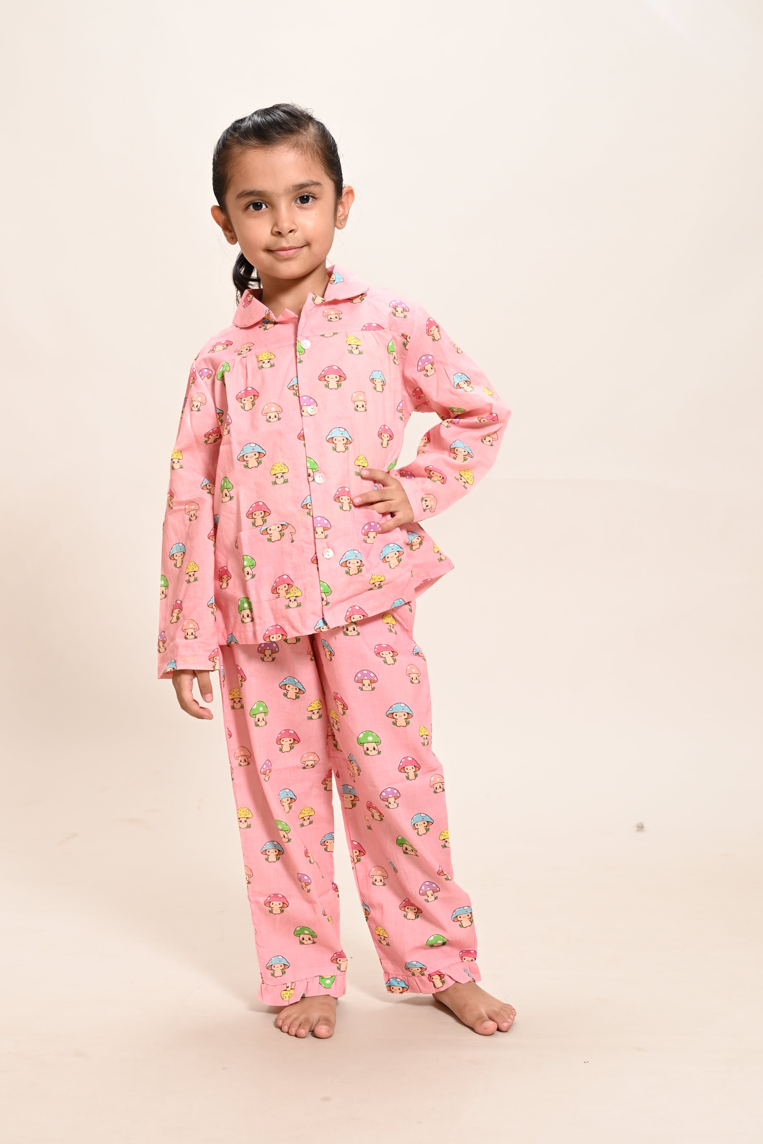 Pink Mushroom Night Suit Set