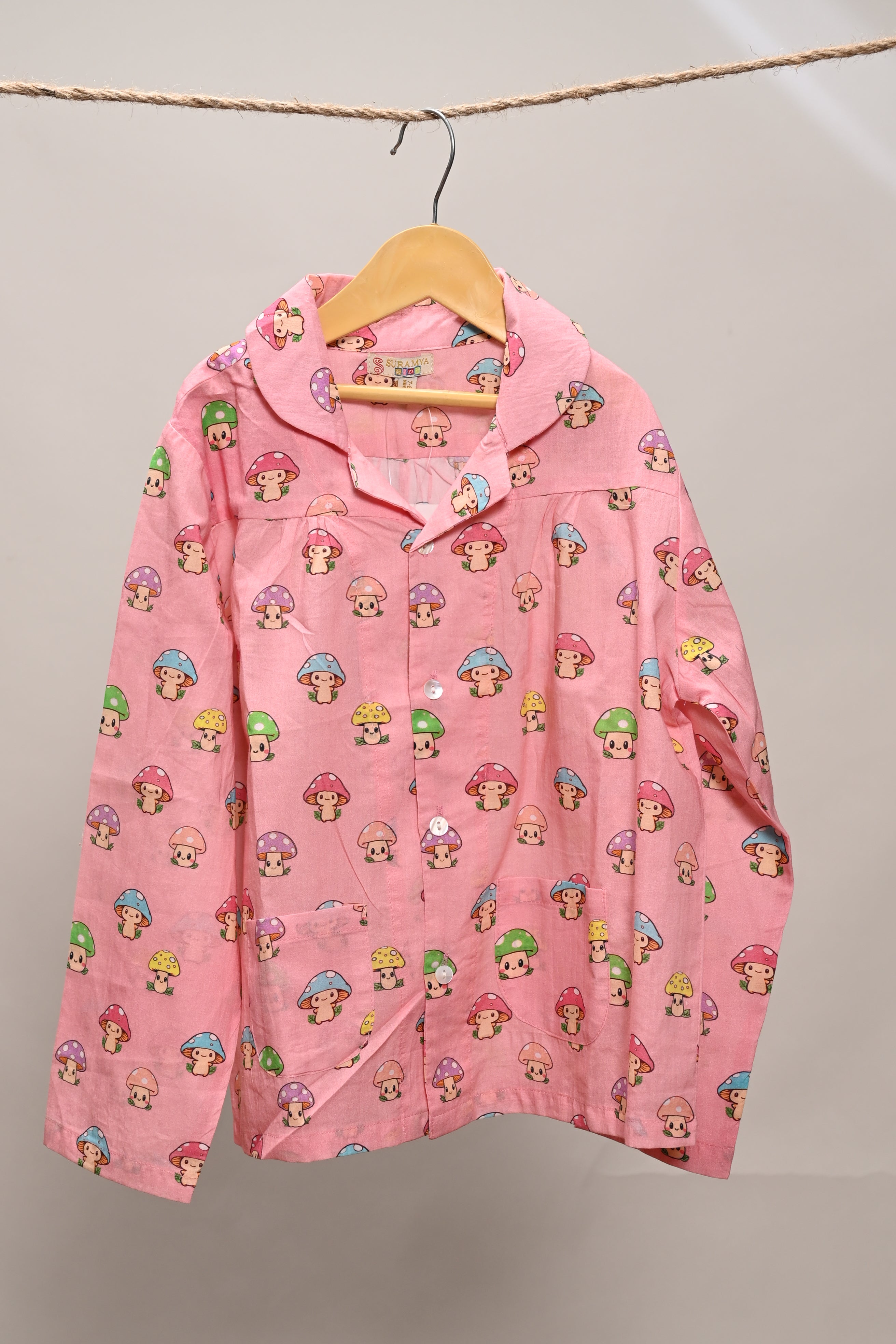 Pink Mushroom Night Suit Set