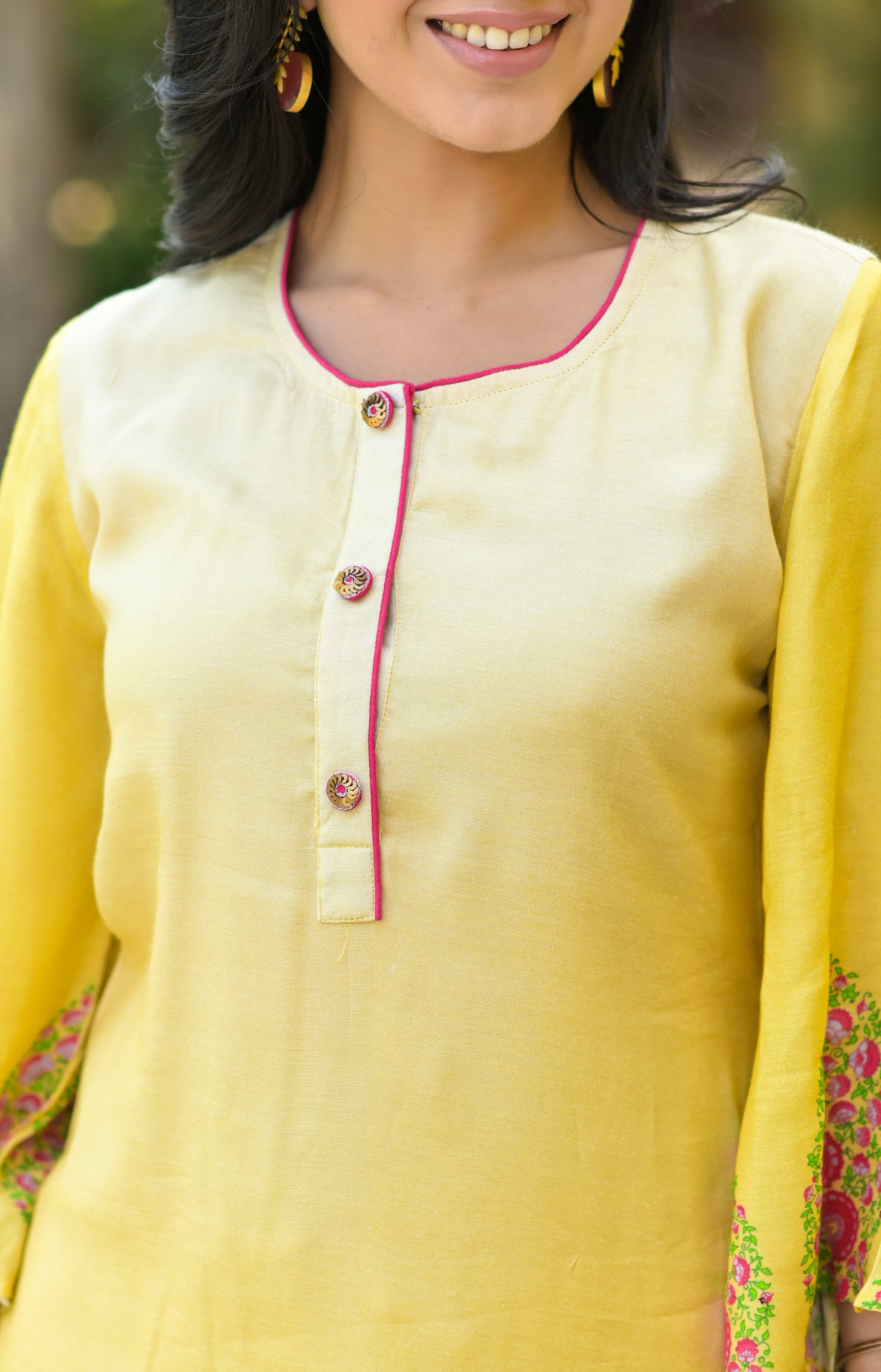 Ombre Paan Muslin Silk Kurta Set-3pcs