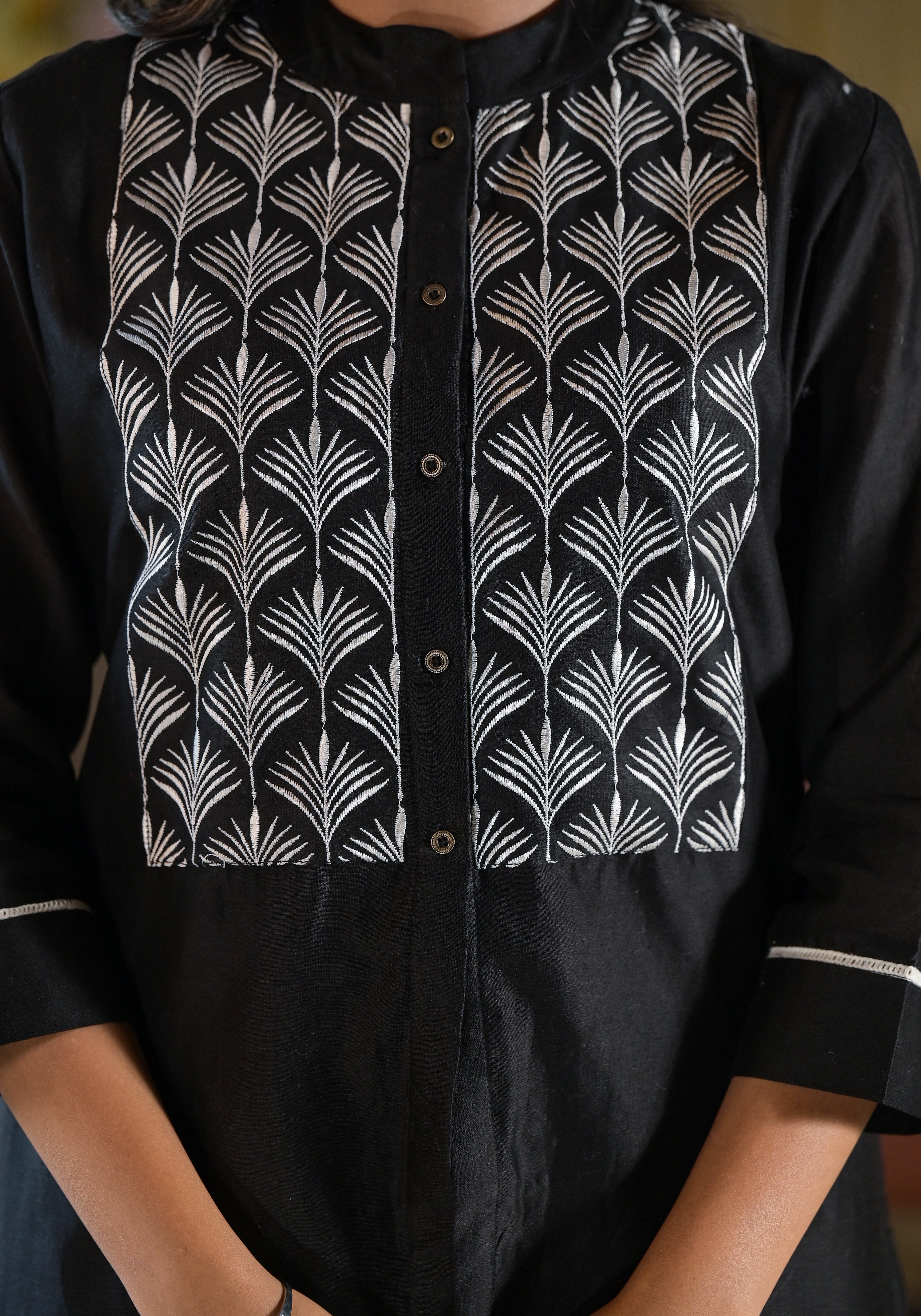 Black Chanderi Co-ord set -2pcs