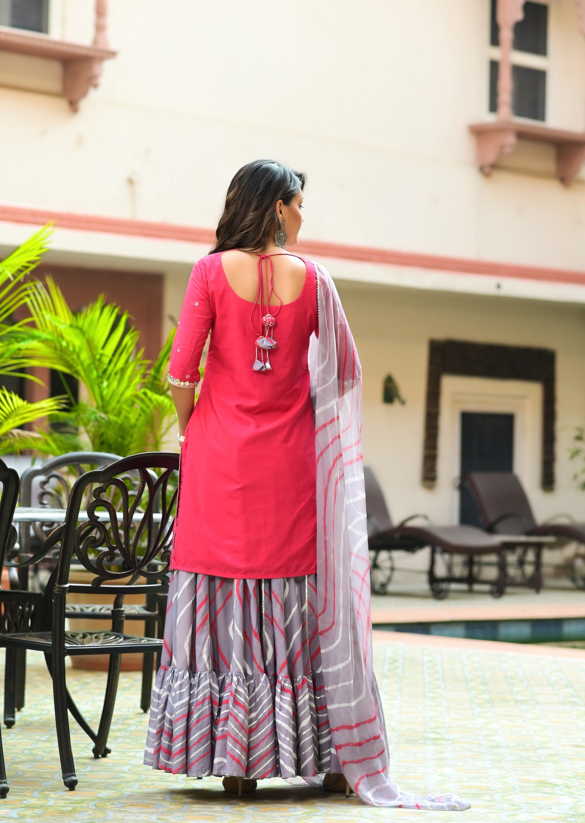 Grey Sharara Set- 3pcs