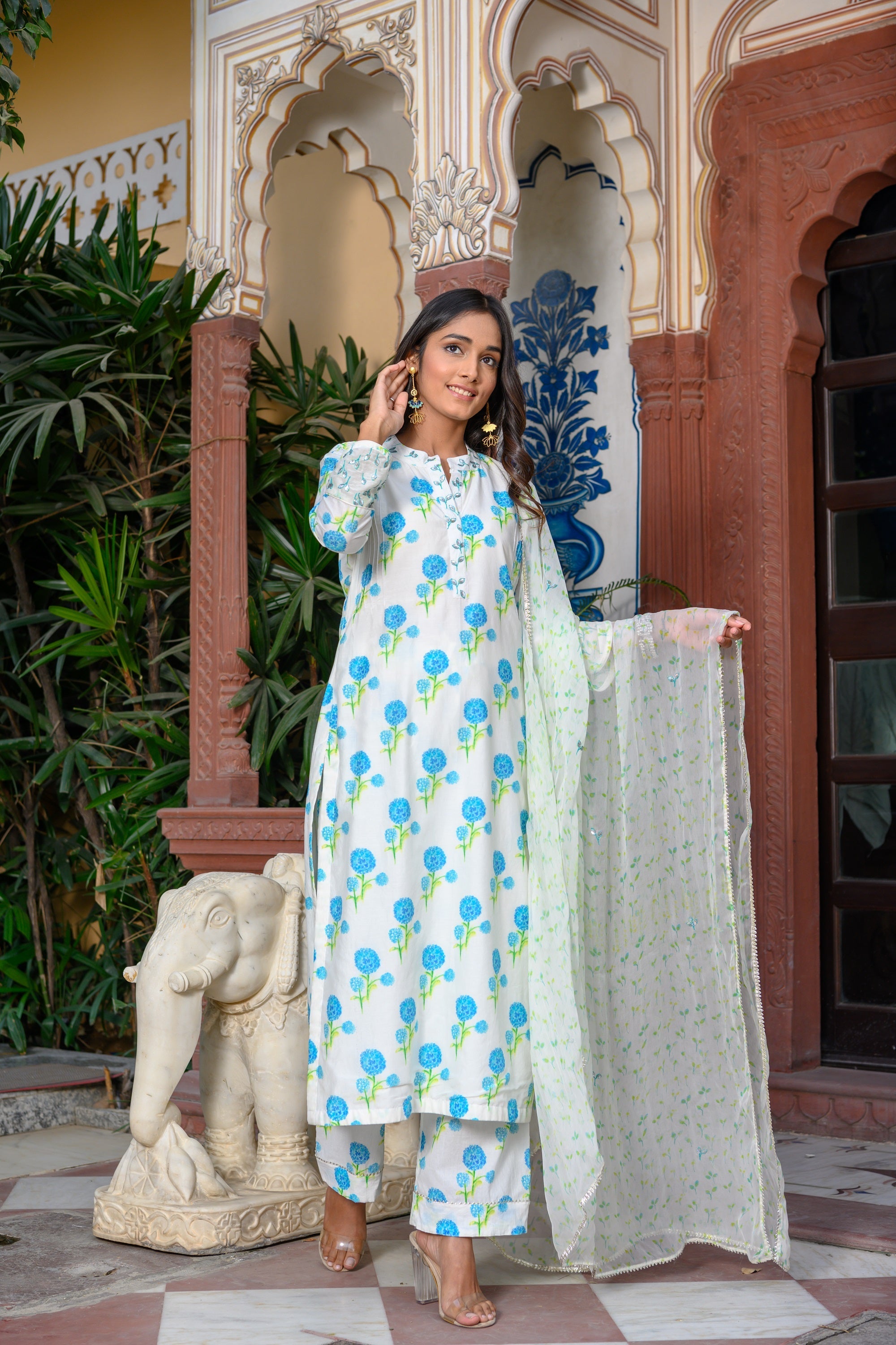 Marigold Straight Kurta Set-3pcs