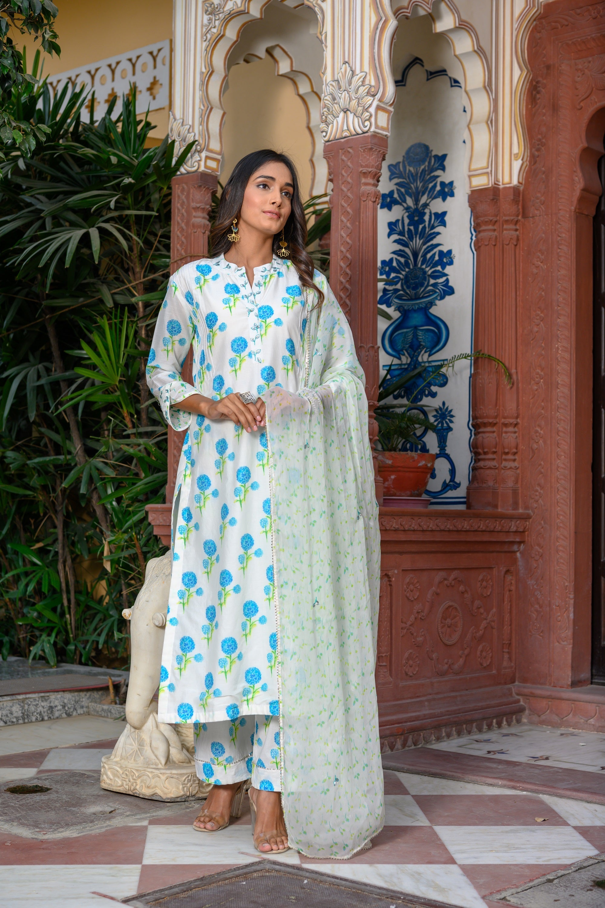 Marigold Straight Kurta Set-3pcs