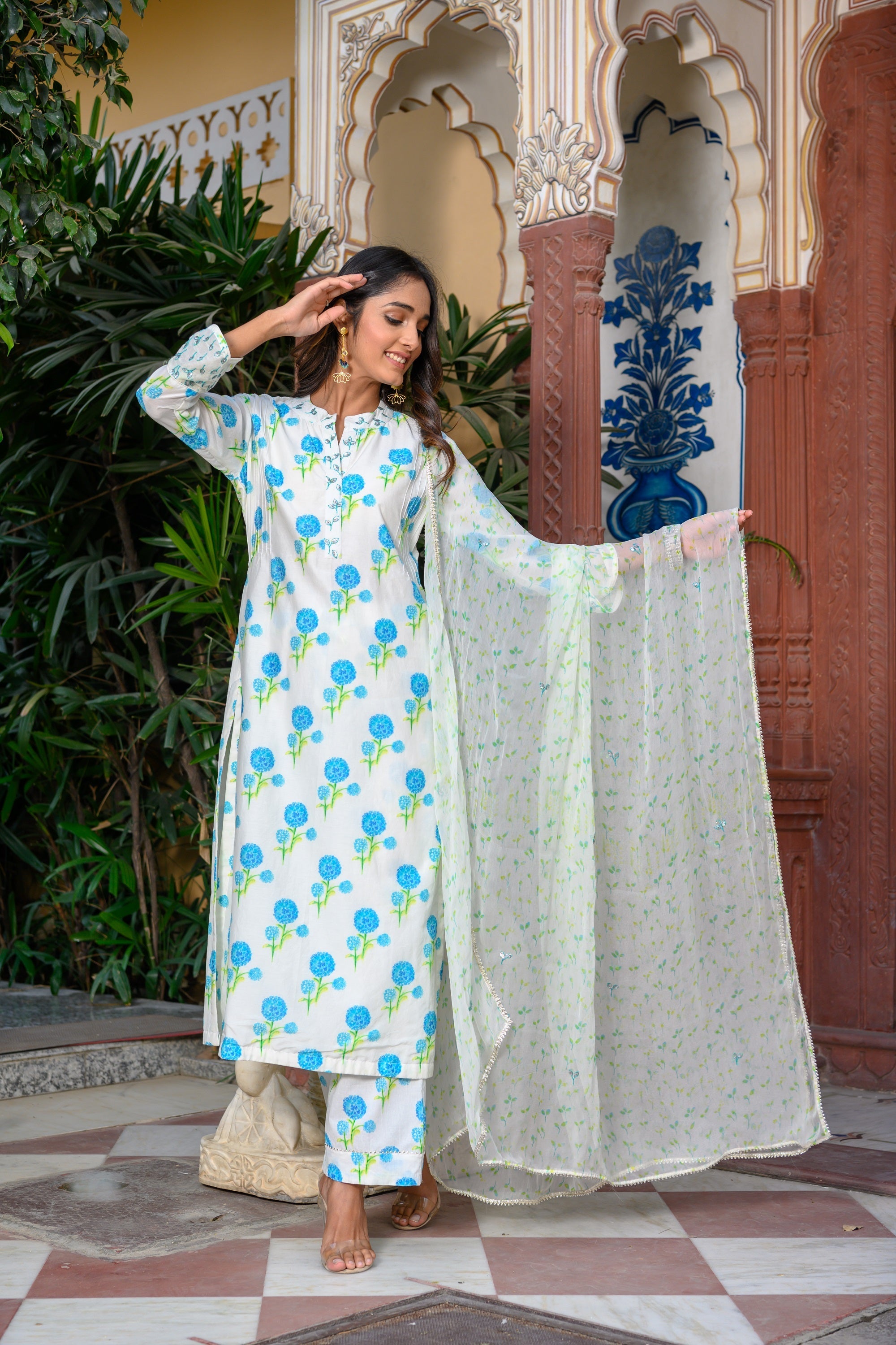 Marigold Straight Kurta Set-3pcs