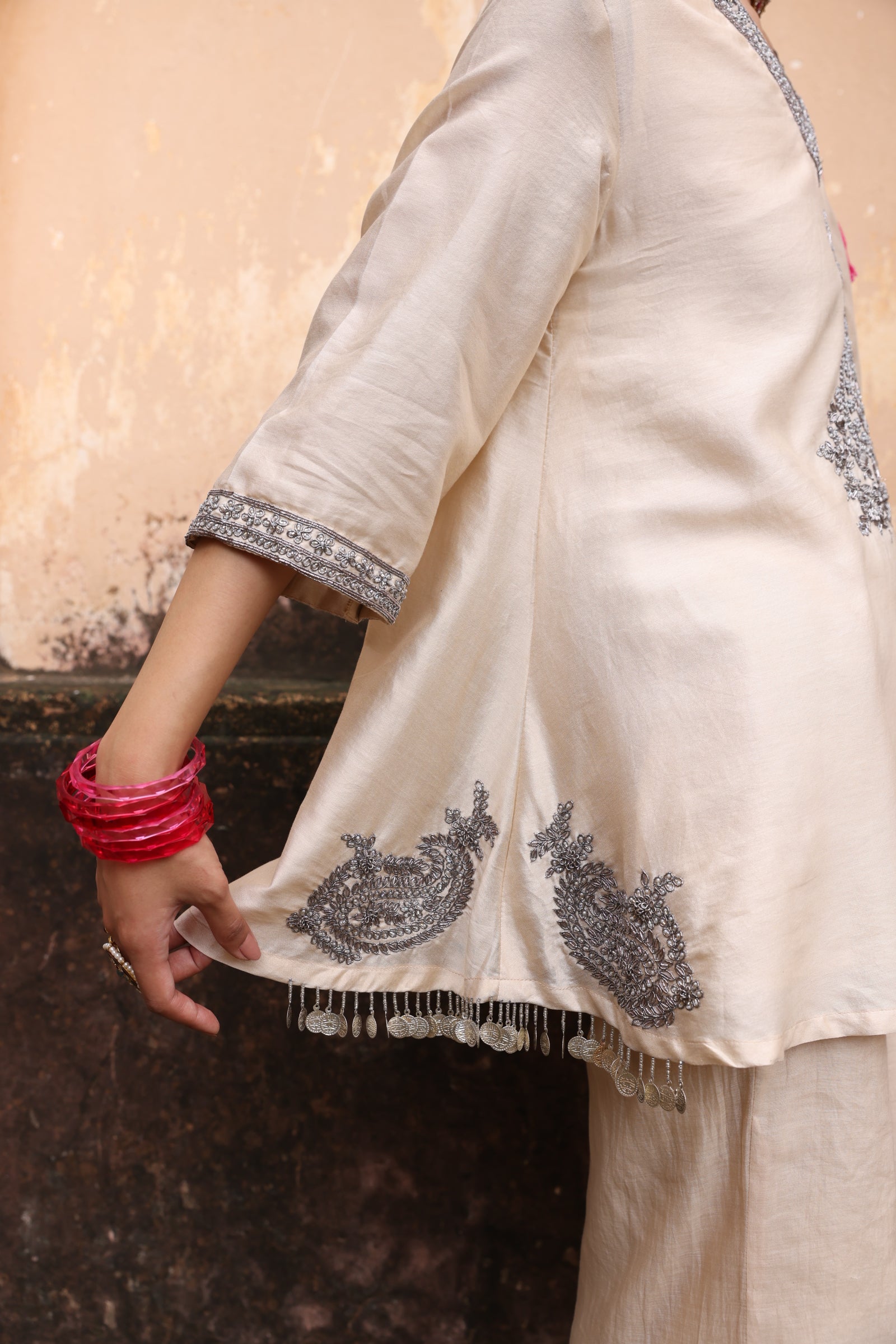 Ivory Zardozi Coord set