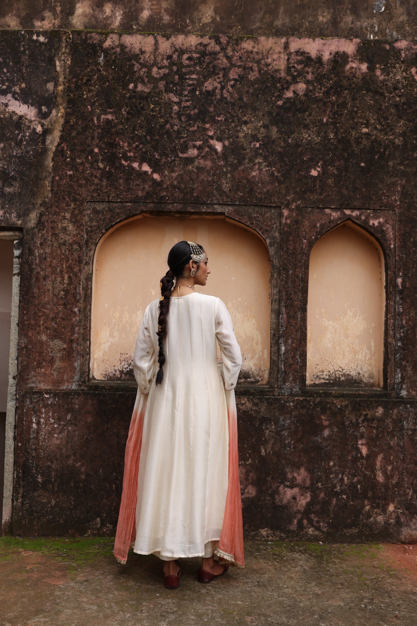 Ivory Paisley Kali Kurta Set