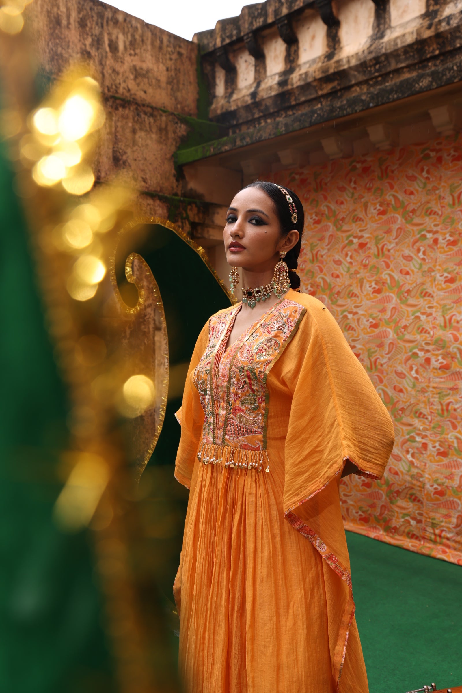 Paisley Embellished Kaftan Set