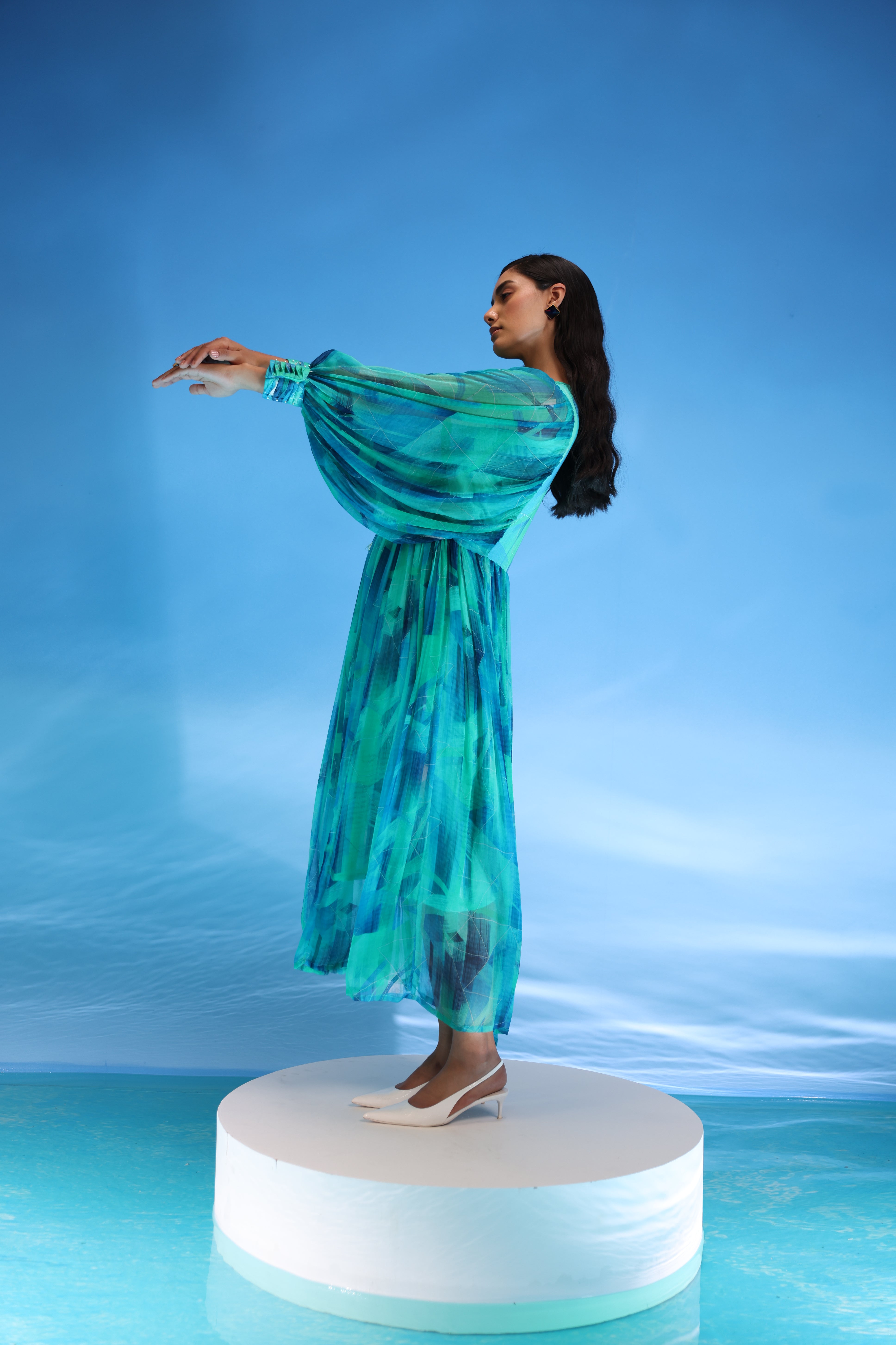 Aqua Bliss Chiffon dress