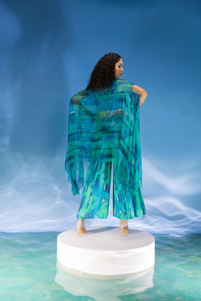 Aquarius Stripes Cape Set- 3 pcs