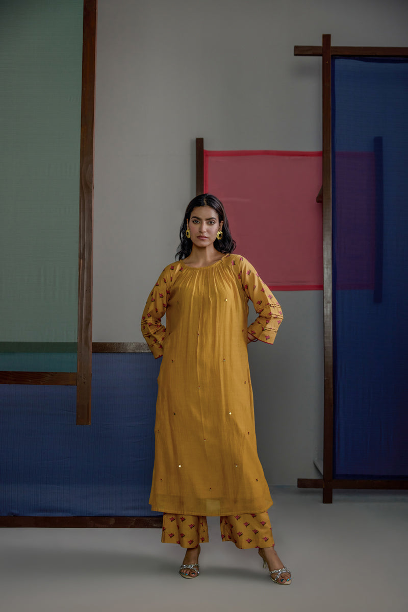 Afsana Mustard Raglan Set