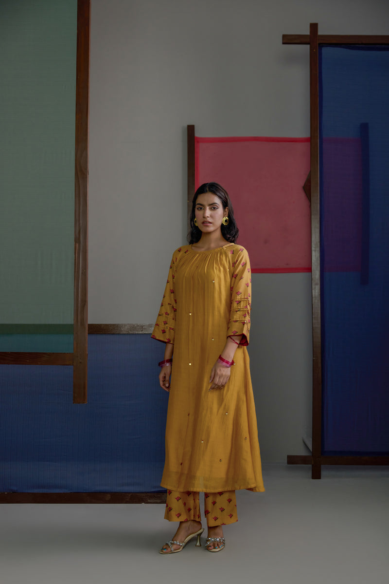 Afsana Mustard Raglan Set