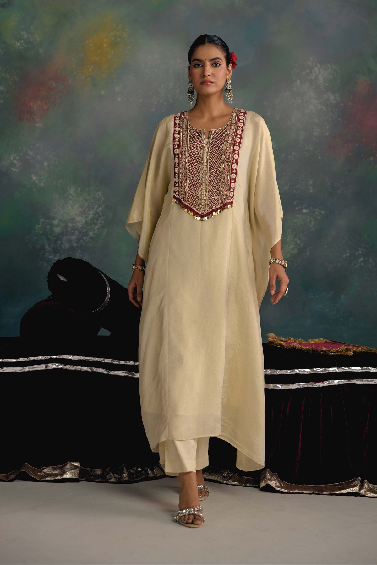 Aks Ivory Kaftan Set