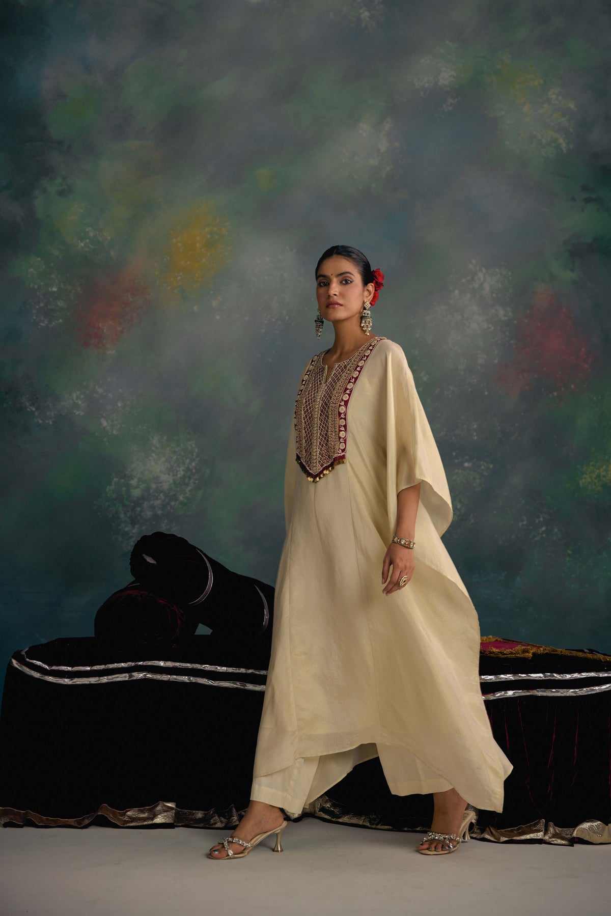 Aks Ivory Kaftan Set