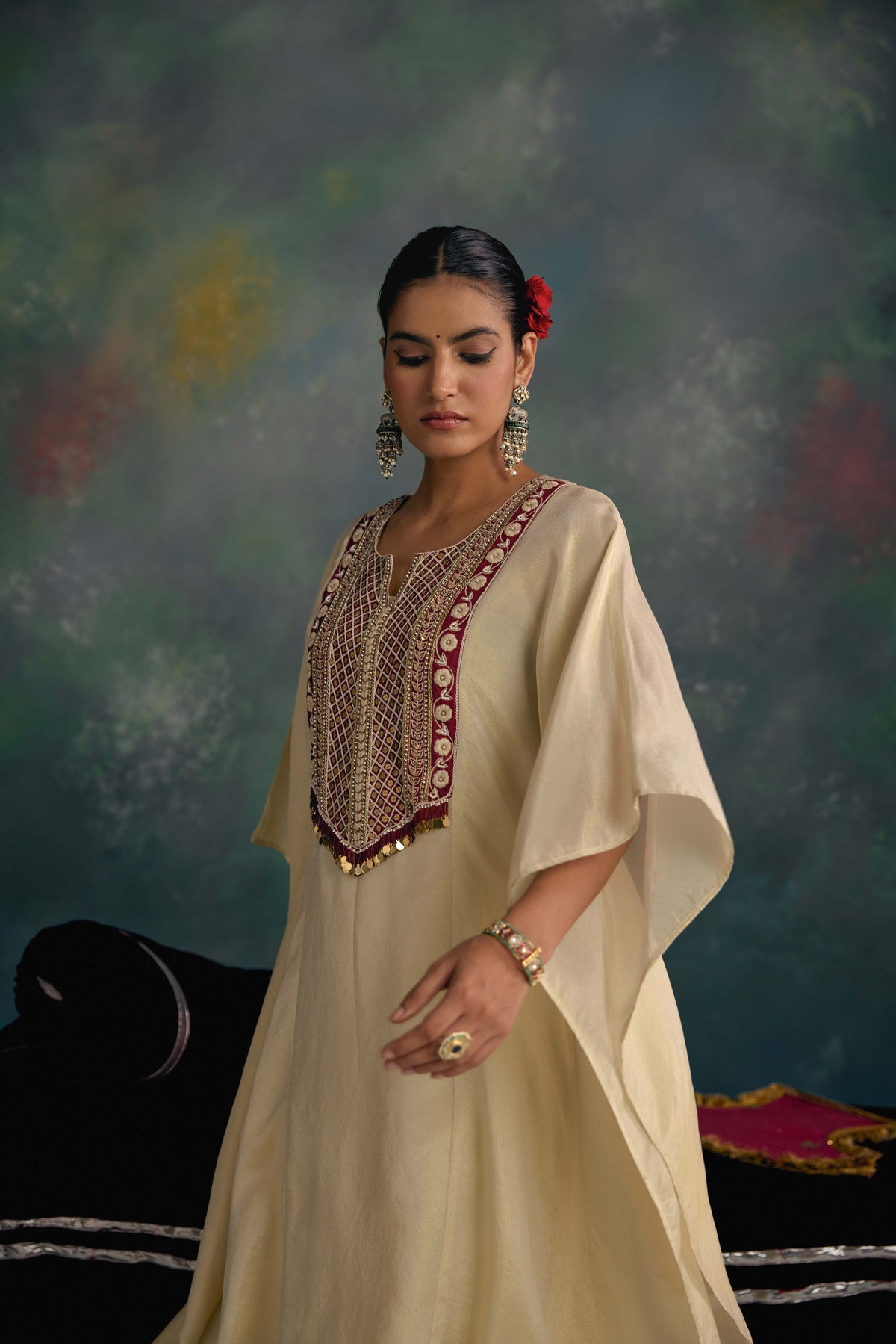 Aks Ivory Kaftan Set