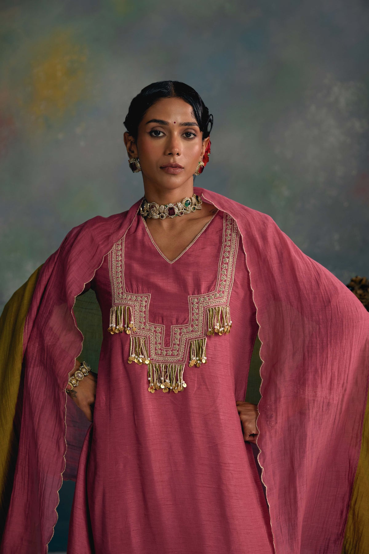 Aks Rose Pink Kurta Set