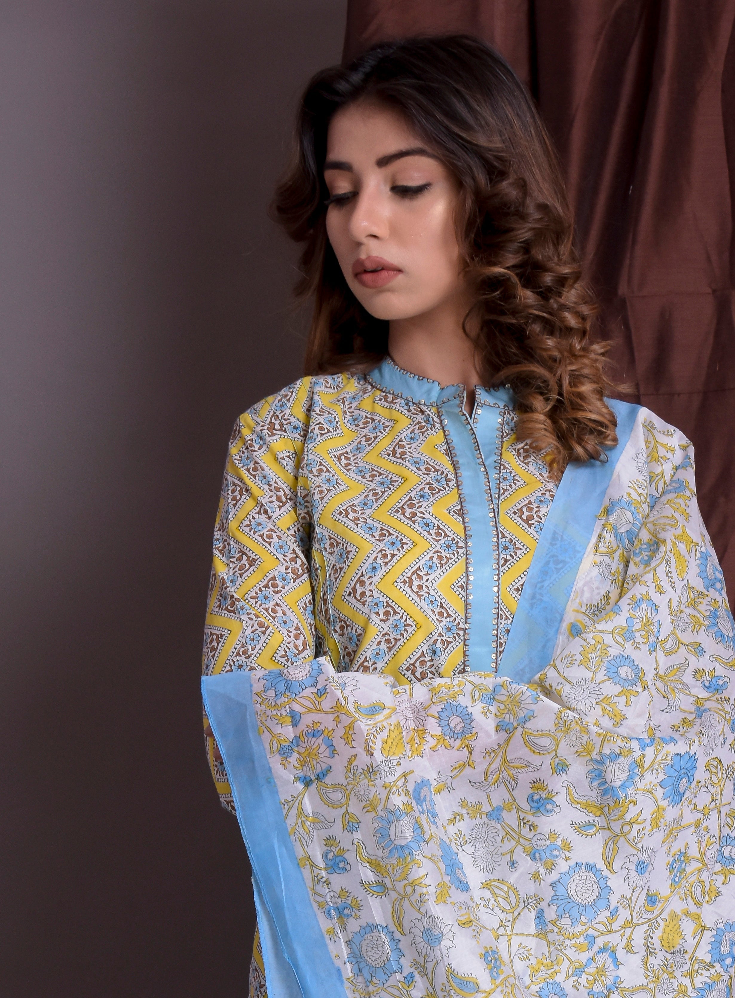 Zig- Zag Block Kurta