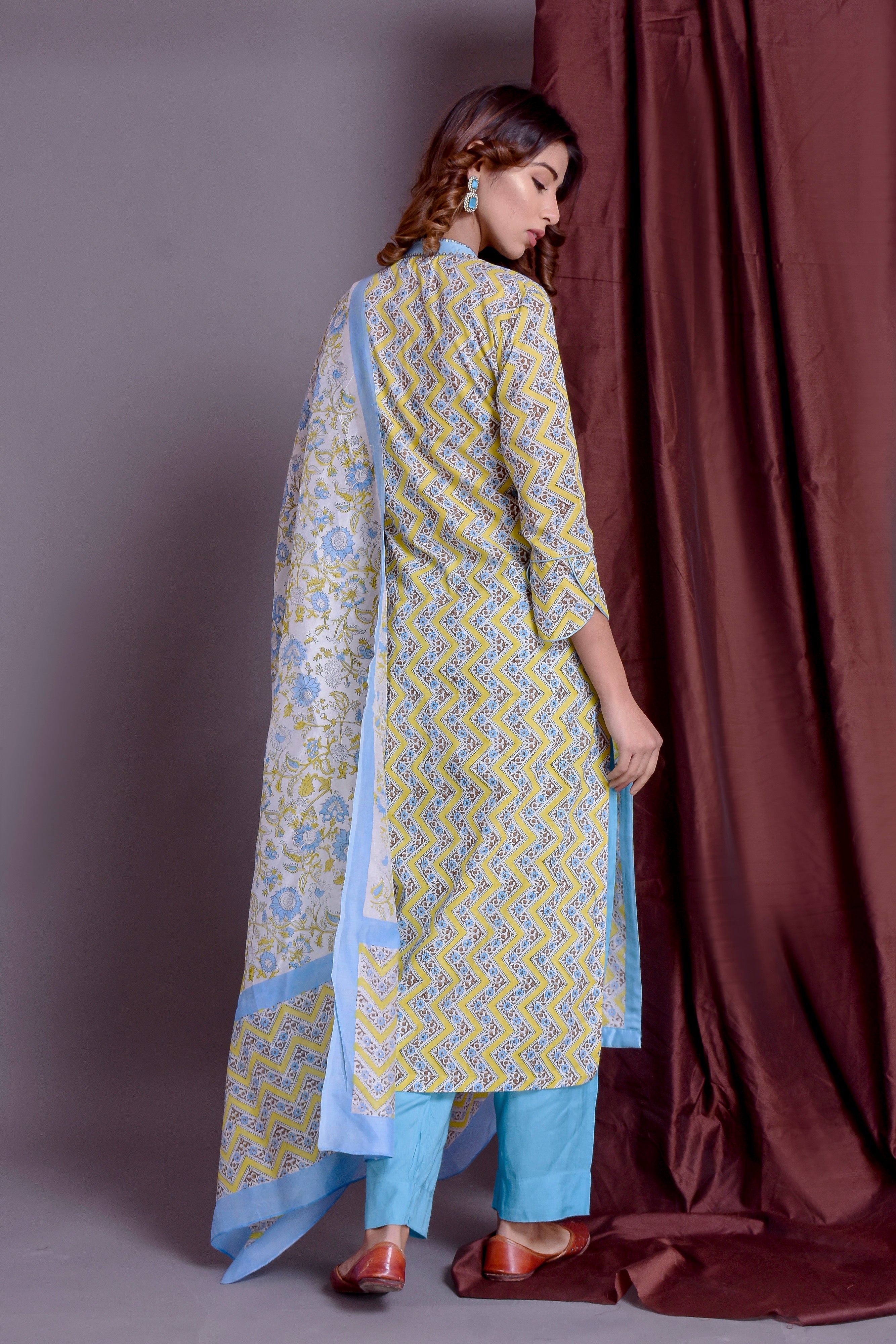 Zig- Zag Block Kurta