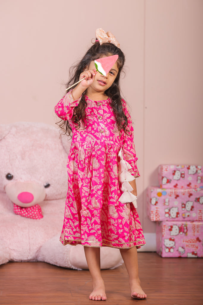 Ajrak kids frock