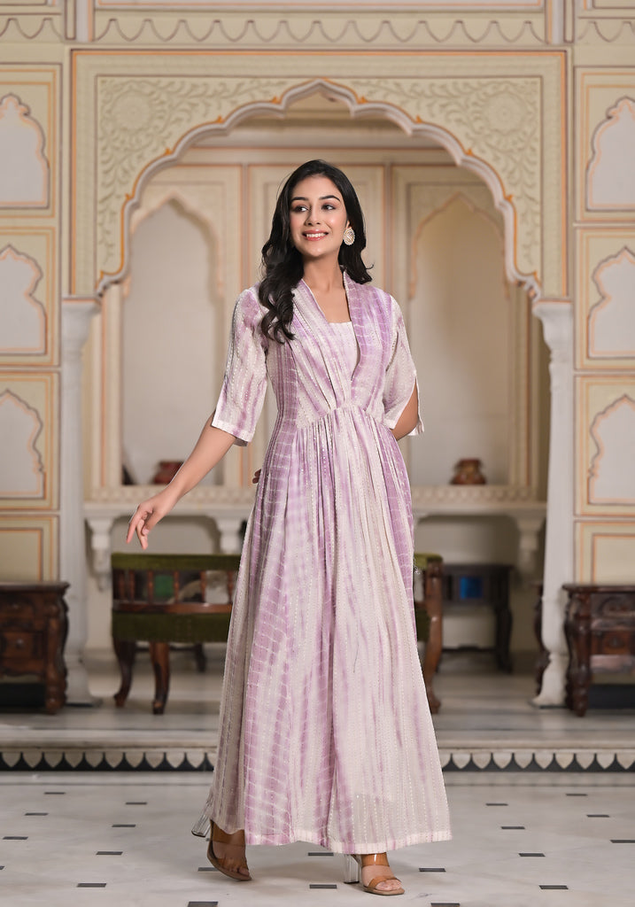 Levender Tie-Dye Sequin Ripple Dress