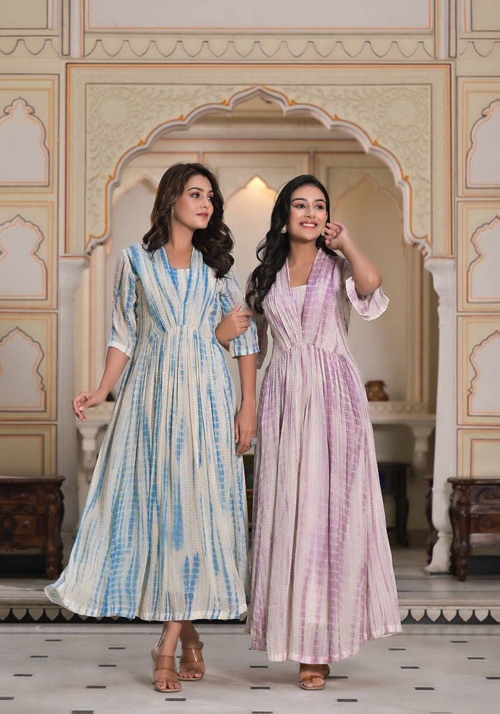 Levender Tie-Dye Sequin Ripple Dress