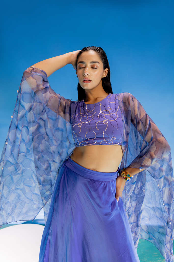 Abstract Marble Skirt set-2 pcs